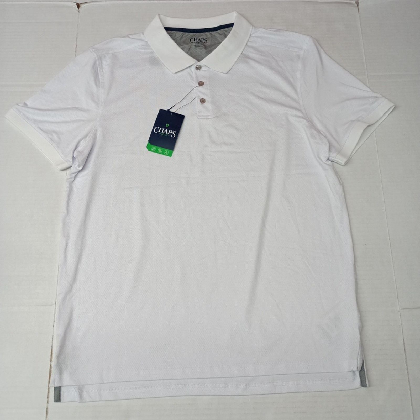 Chaps Chaps Golf Core Polo Shirt Men's L Large White 4-Way Stretch Size US L / EU 52-54 / 3 - 1 Thumbnail