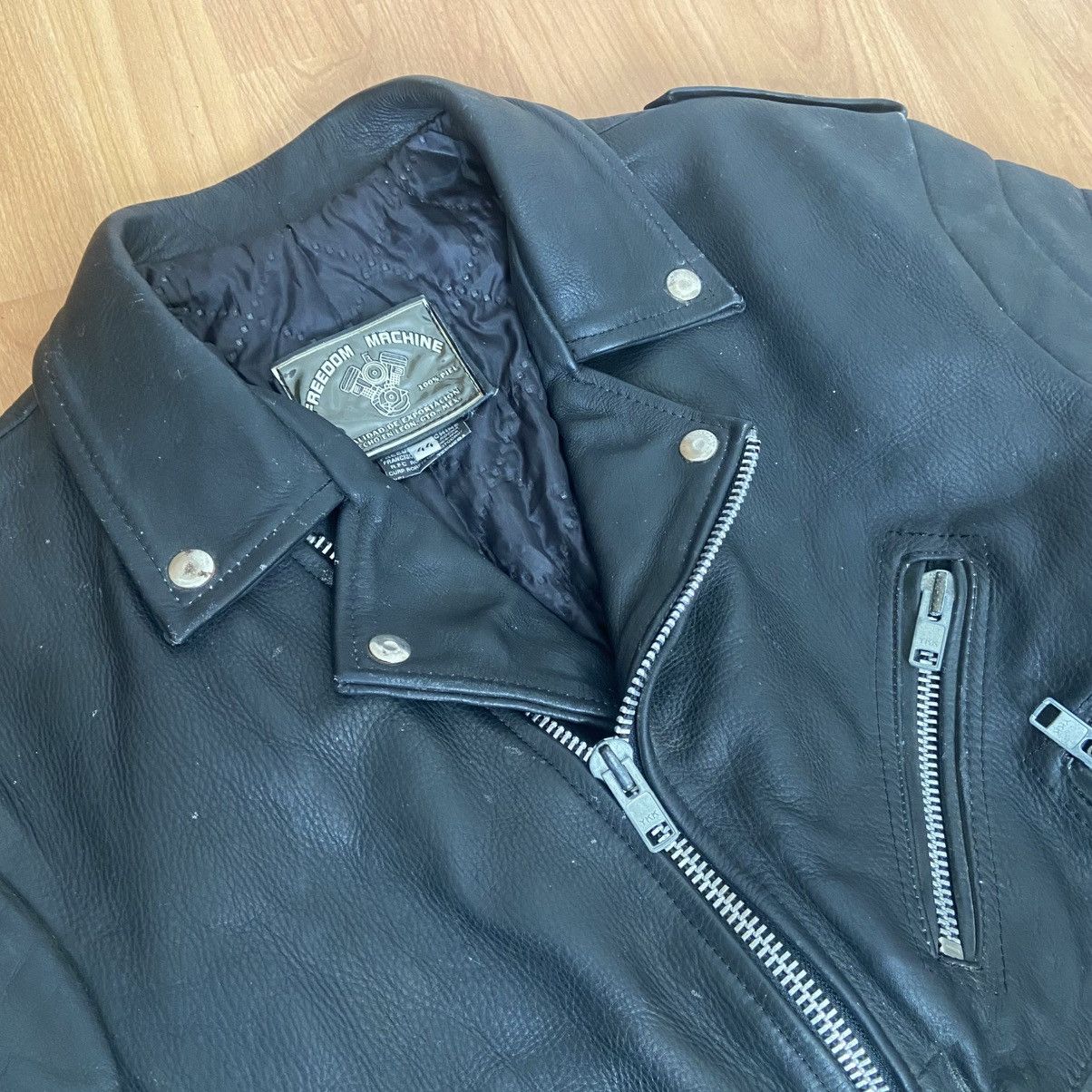 Vintage Freedom Machine Vintage Leather Motorcycle Jacket Men’s 44 Size US XL / EU 56 / 4 - 4 Thumbnail