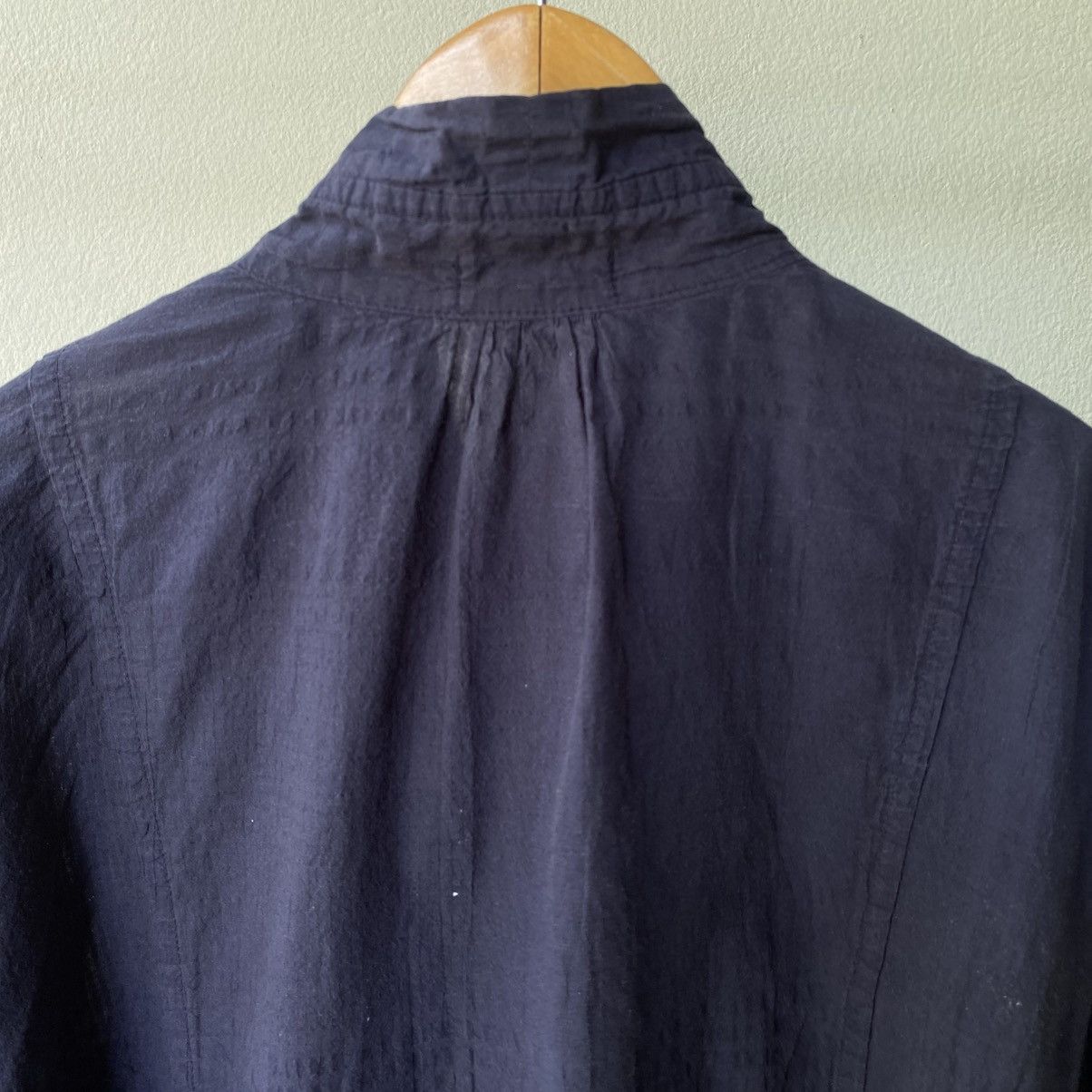 Issey Miyake Plantation Navy Textured Shirt Size XL / US 12-14 / IT 48-50 - 6 Thumbnail