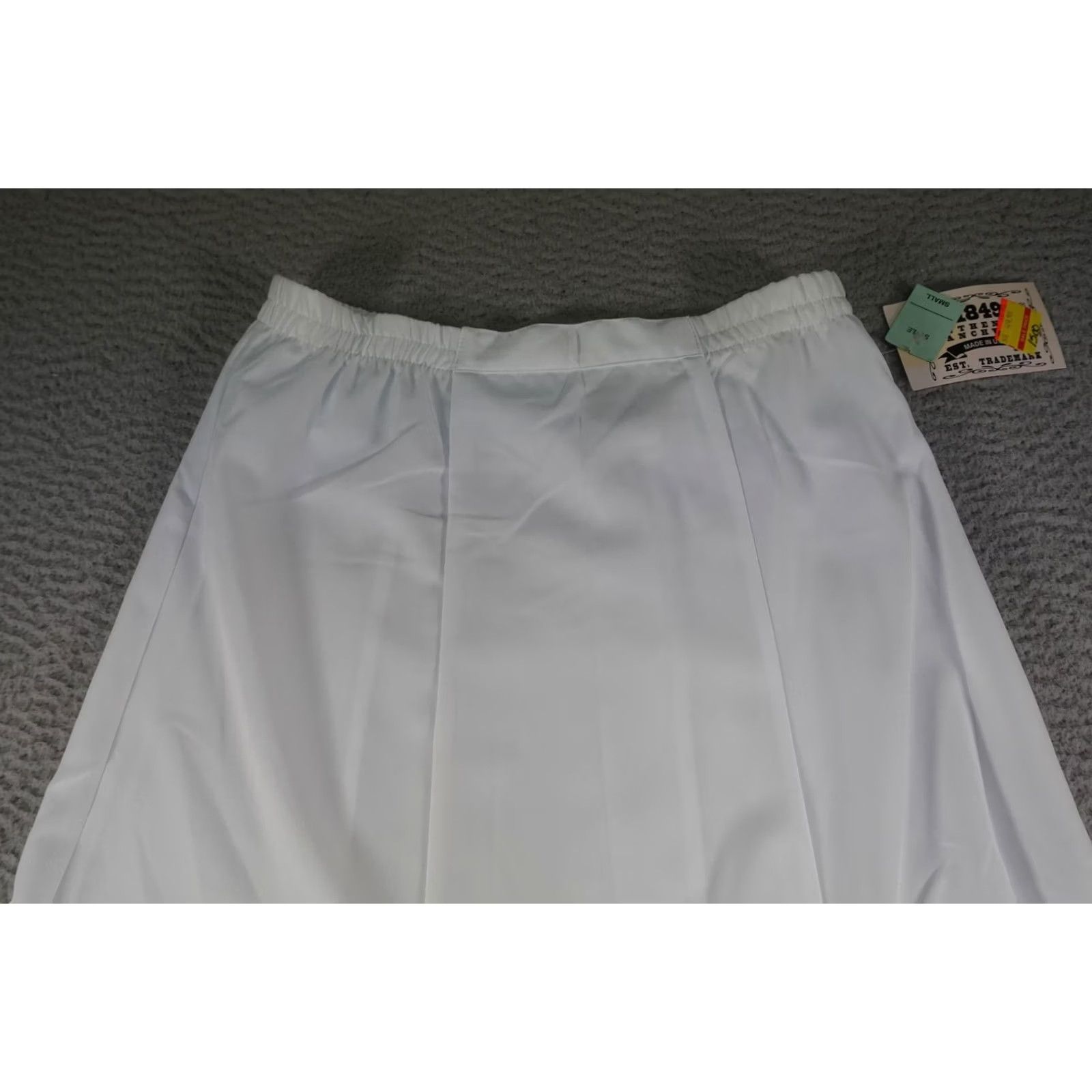 Vintage VINTAGE 1849 Authentic Ranchwear Skirt Womens Small White Sequin Lace Cowboy Maxi Long Elastic Waist Pull On - 90s Style Size 28" / US 6 / IT 42 - 2 Thumbnail
