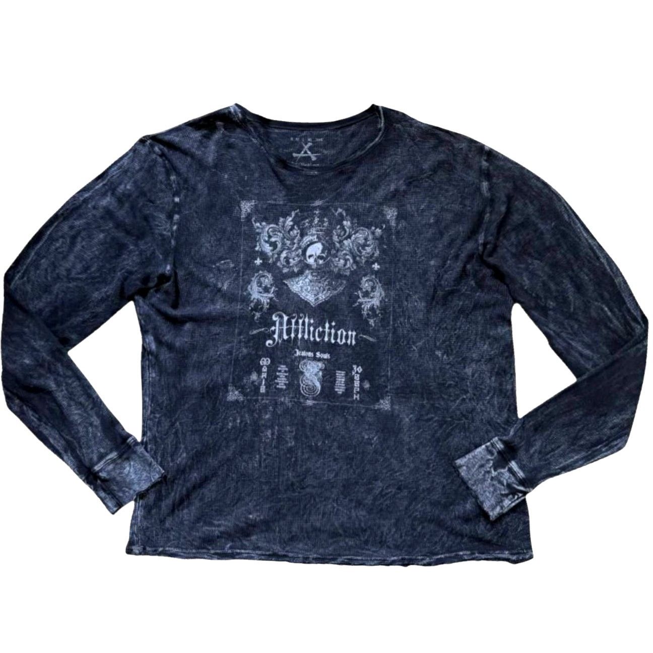 Affliction Affliction Blue/Gray Long-Sleeve Top | Size XXL Size US XXL / EU 58 / 5 - 1 Thumbnail