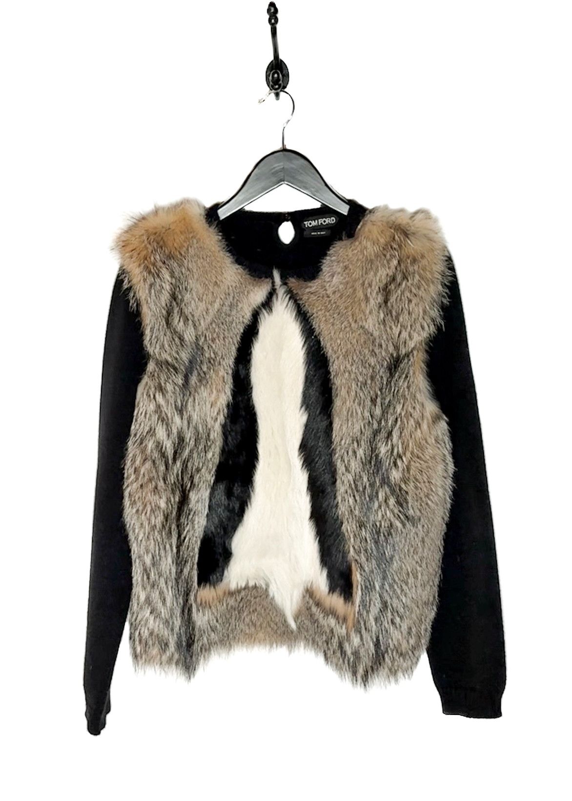 Tom Ford Tom Ford Fox Rabbit Fur Appliqué Cashmere Knit Sweater Size L / US 10 / IT 46 - 1 Thumbnail