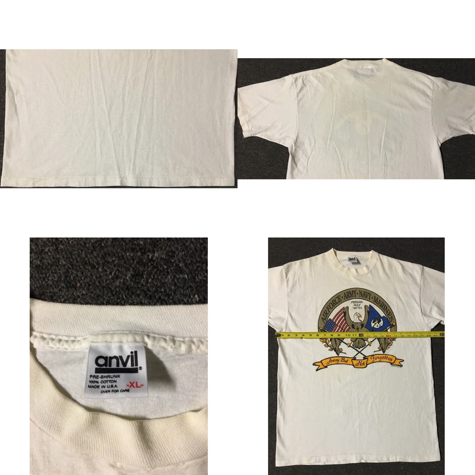 Vintage VINTAGE 90s Persian Gulf War Eagle Distressed Shirt XL White Army Military Grunge Shirt Men XL USA Marines Air Force Desert Storm 80s 90s War Punk Size US XL / EU 56 / 4 - 8 Thumbnail