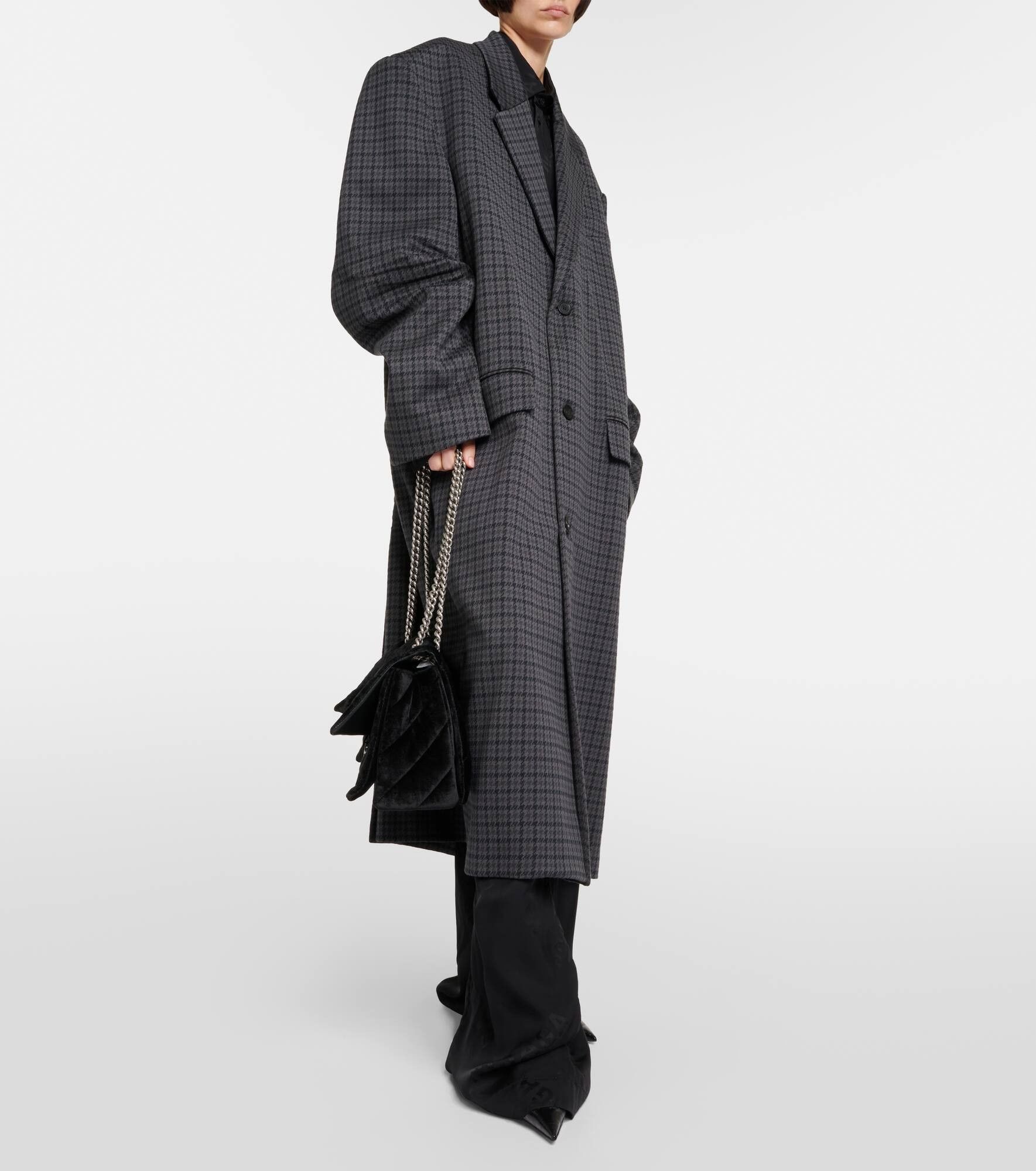 Balenciaga o1tr1nto1125 Tailored Knitted Coat in Grey/Black Size L / US 10 / IT 46 - 7 Thumbnail