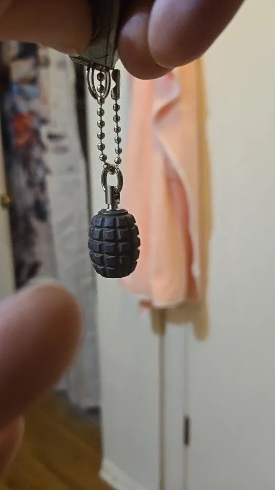 Other Titanium Grenade Flame Pendant EDC Keyring Necklace Gifts Size ONE SIZE - 2 Thumbnail