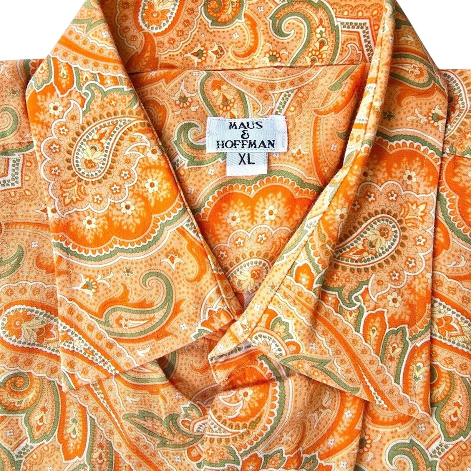 Maus & Hoffman Vintage Maus & Hoffman Orange Cabana Palm Beach Shirt XL Size US XL / EU 56 / 4 - 12 Thumbnail