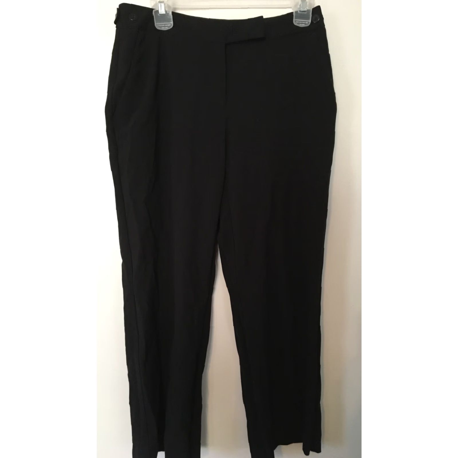 Vintage EMMA JAMES PETITE Black Flat Zipper Front Stretch Dress Pants 8P Womens Pants Size 30" / US 8 / IT 44 - 2 Thumbnail
