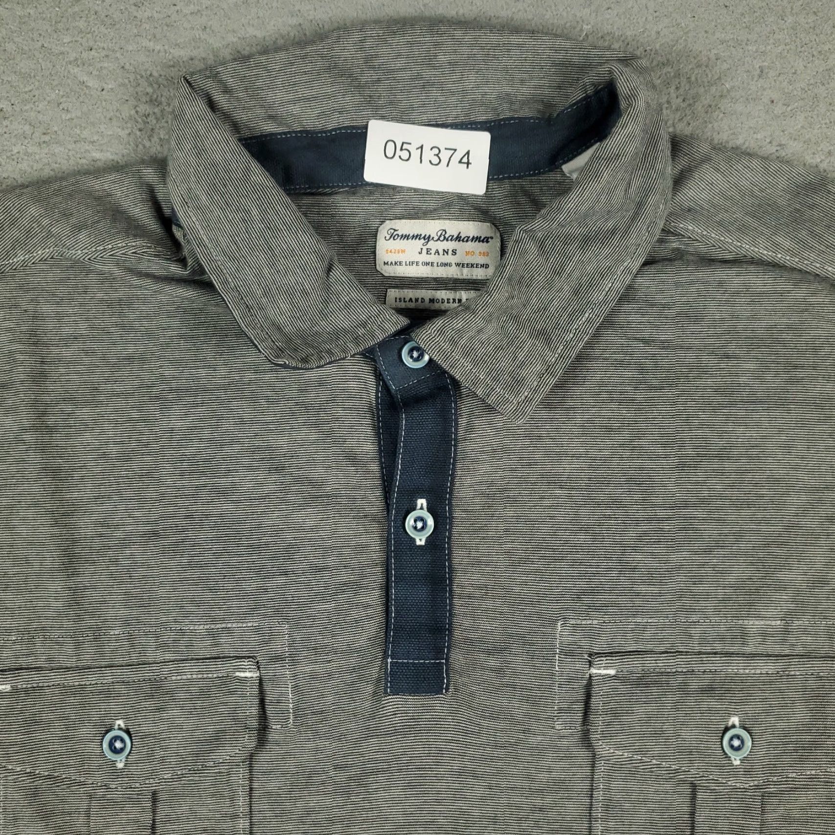 Tommy Bahama Tommy Bahama Polo Shirt Gray Adult XL Short Sleeve Casual Mens Size US XL / EU 56 / 4 - 2 Thumbnail