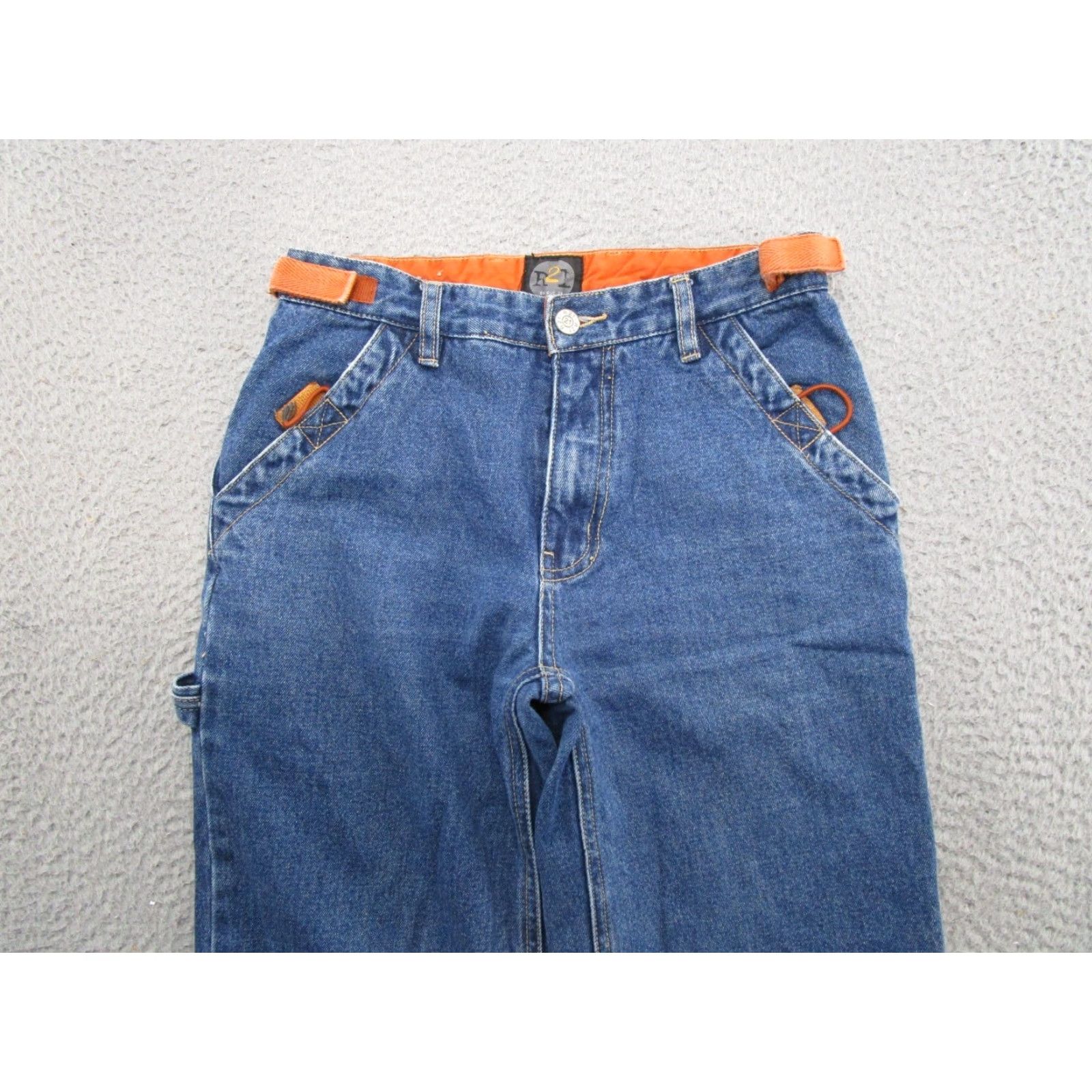 Vintage VINTAGE Y2K rue21 Baggy Wide Leg Carpenter Jeans Women's Size 2 Skater Grunge Blue Size 26" / US 2 / IT 38 - 3 Thumbnail