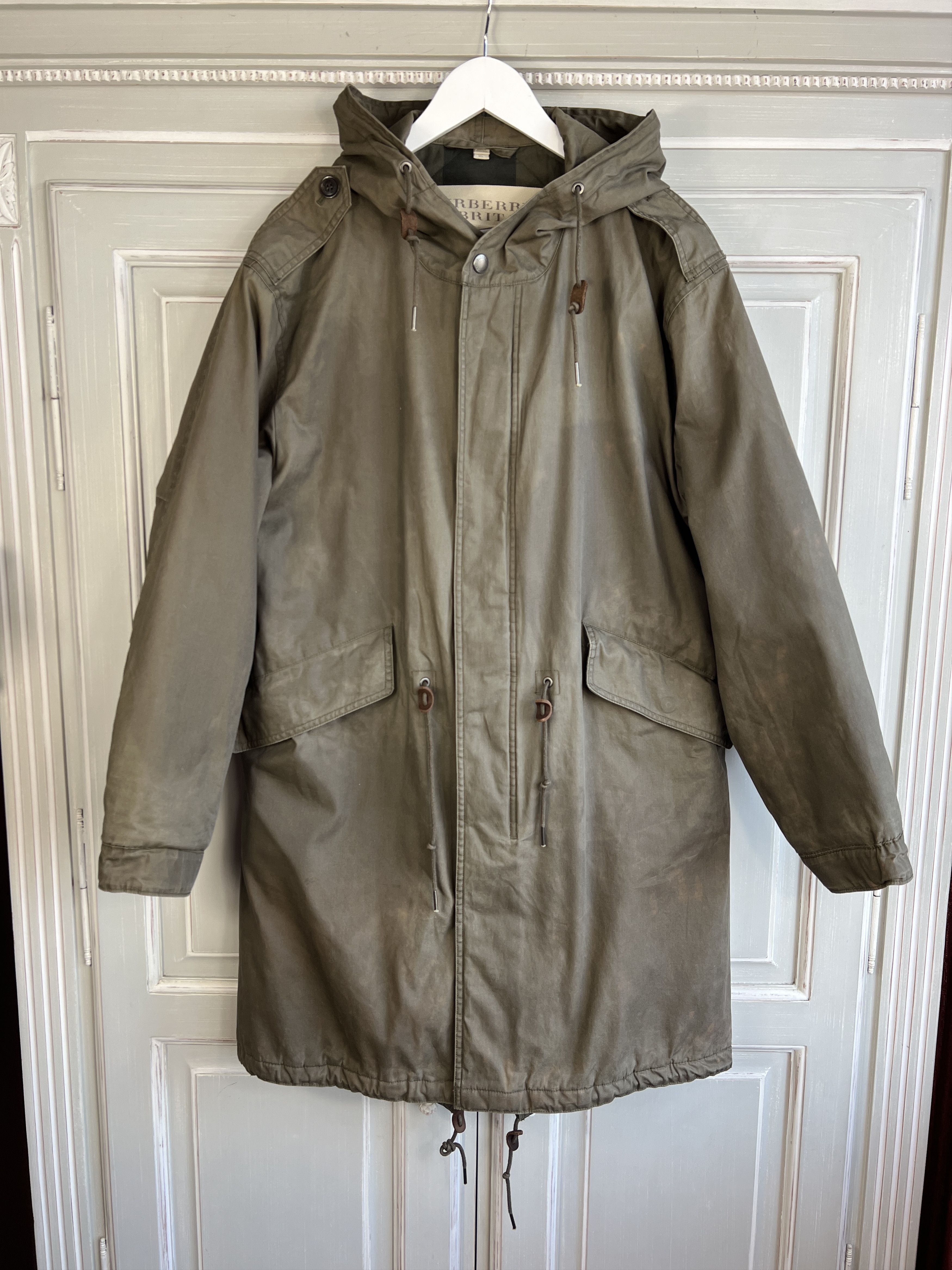 Image of Burberry Brit Parka Khaki Size Xl, Men's