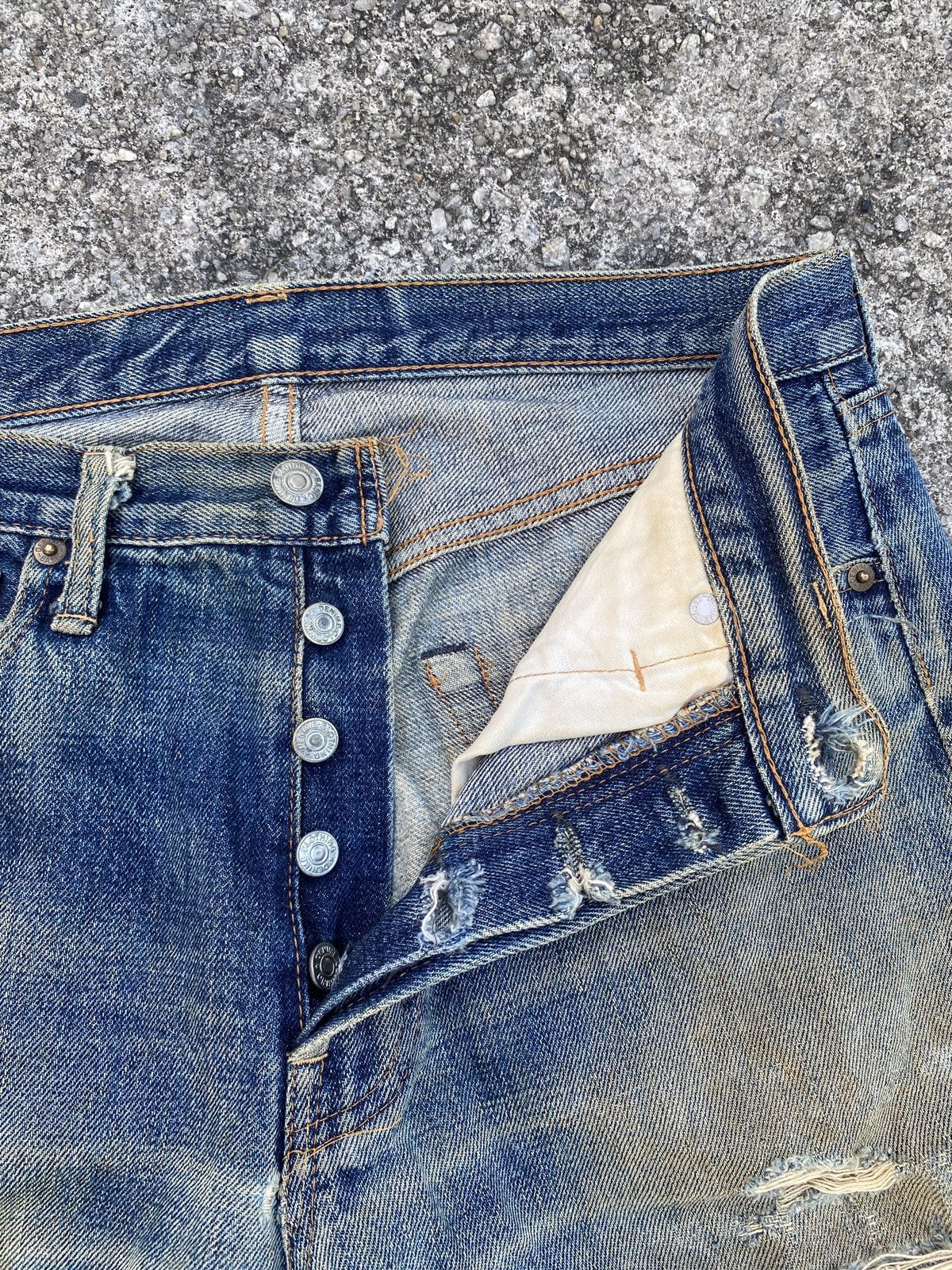 Denime Denime Japan Thrashed Distressed Selvedge Denim Size US 30 / EU 46 - 14 Thumbnail