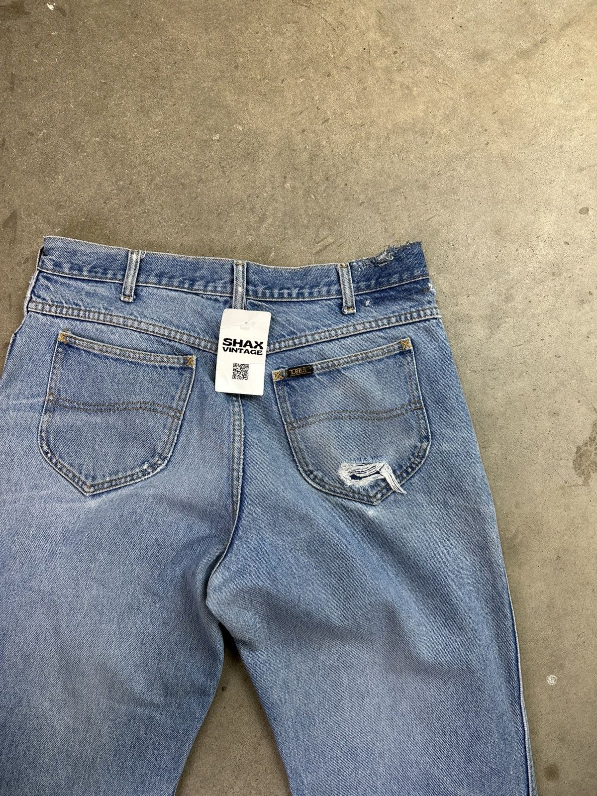 Lee × Vintage vintage 80s lee light wash distressed thrashed denim 33 Size US 33 - 3 Thumbnail