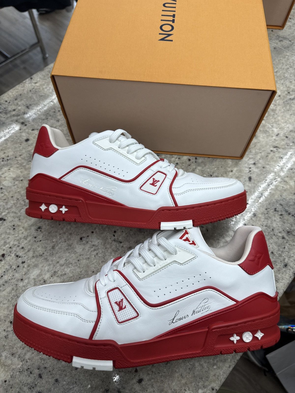 Louis Vuitton Louis Vuitton Red/White Trainers Size US 9 / EU 42 - 1 Thumbnail