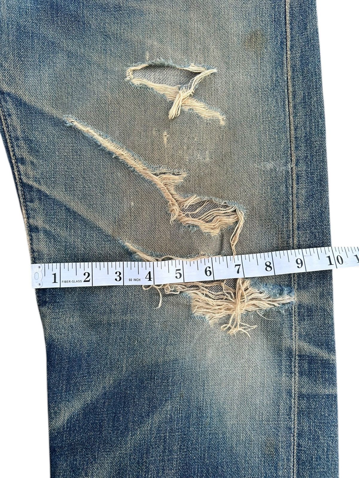Kapital Thrashed Vintage Levis Big E Selvedge Denim Jeans Size US 33 - 24 Thumbnail