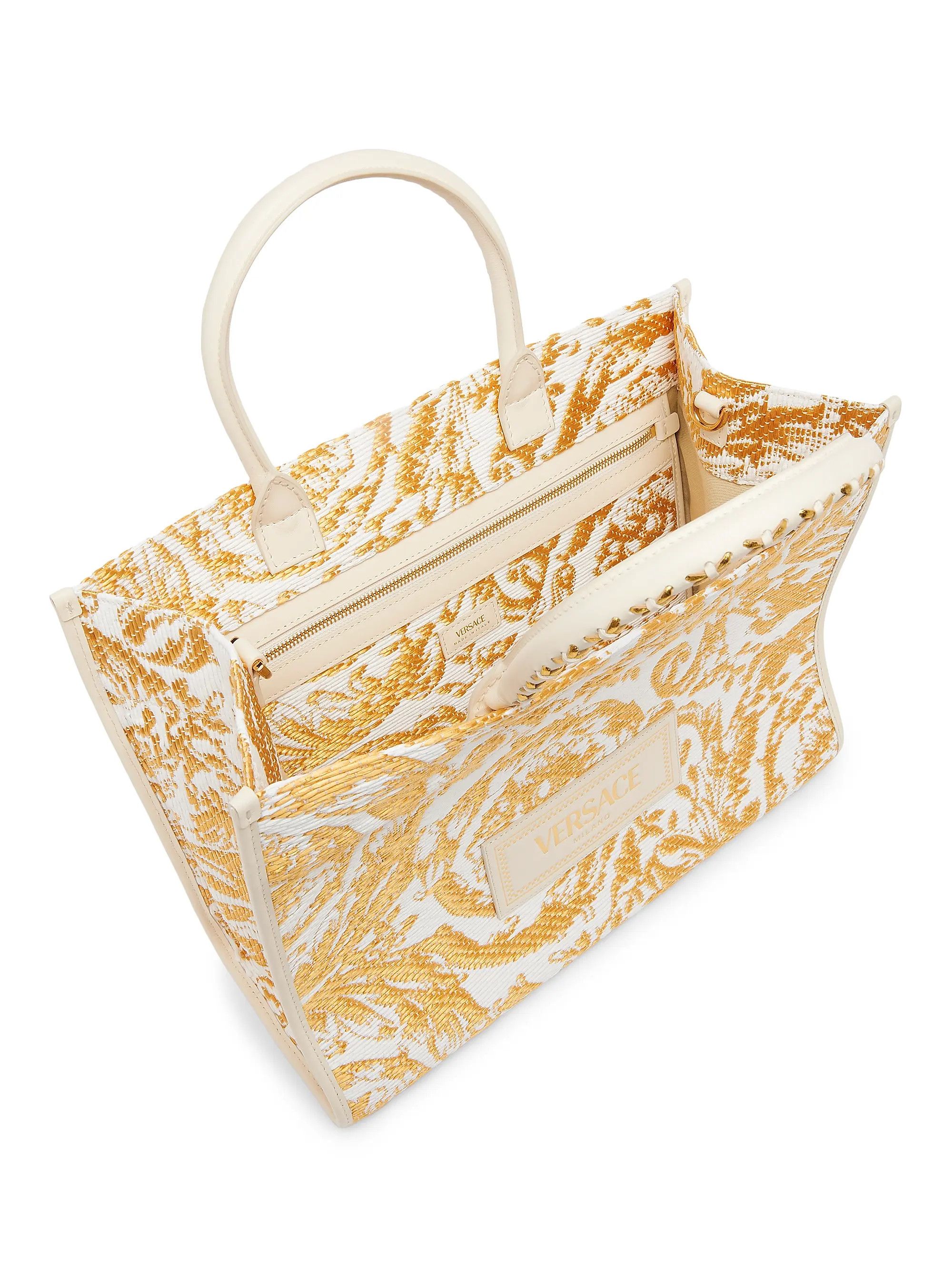 Versace os11x0126 Size: OS / Large Athena Jacquard Raffia Tote Bag Size ONE SIZE - 4 Thumbnail
