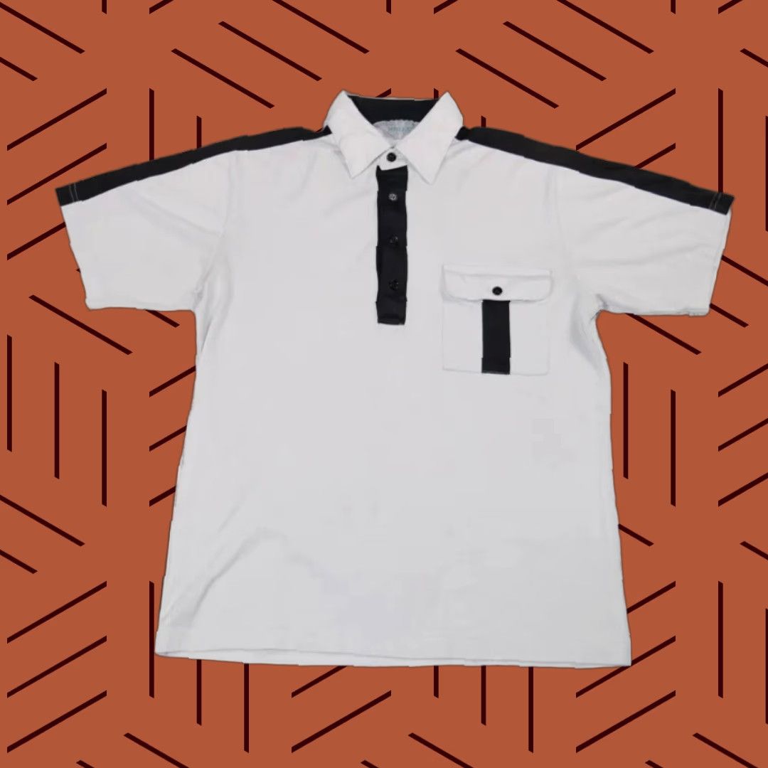 Vintage VINTAGE Royal Air GREY WITH BLACK STRIPES POLO SHIRT M MEN'S 80s 90s RETRO SPORTSWEAR/BEACH Miami Vice Size US M / EU 48-50 / 2 - 1 Thumbnail
