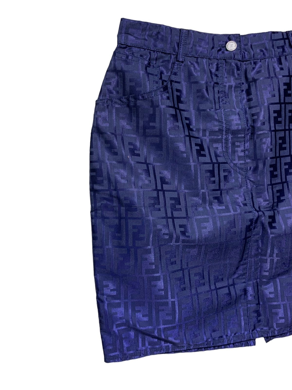 Fendi 🔥FENDI ZUCCA MONOGRAM BLUE MINI SKIRTS Size 28" / US 6 / IT 42 - 3 Thumbnail