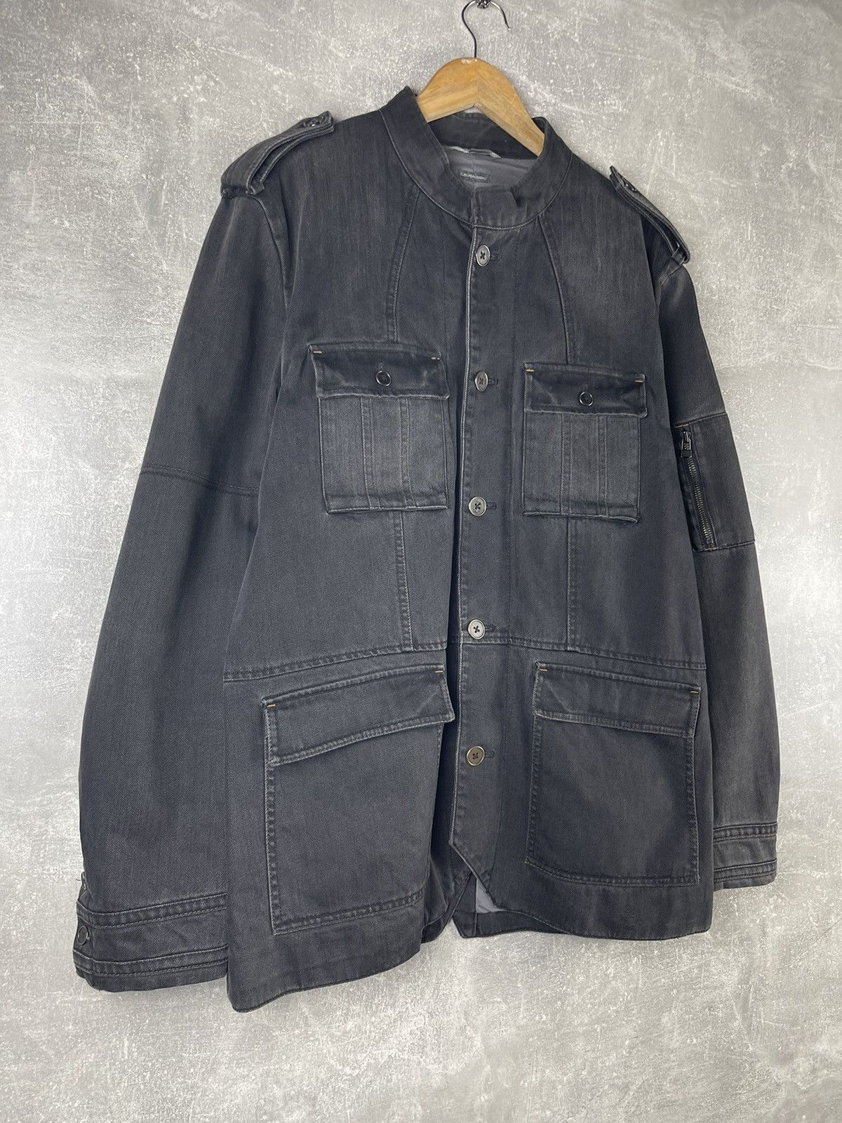 Emporio Armani Armani Exchange A|X Military Denim Jacket Black Size L Size US L / EU 52-54 / 3 - 3 Thumbnail