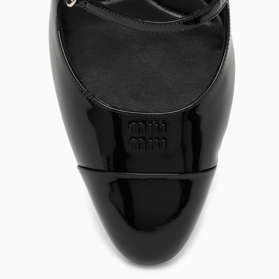 Miu Miu o1d2blof0924 Leather Logo Decollete in Black Size US 8 / IT 38 - 3 Thumbnail