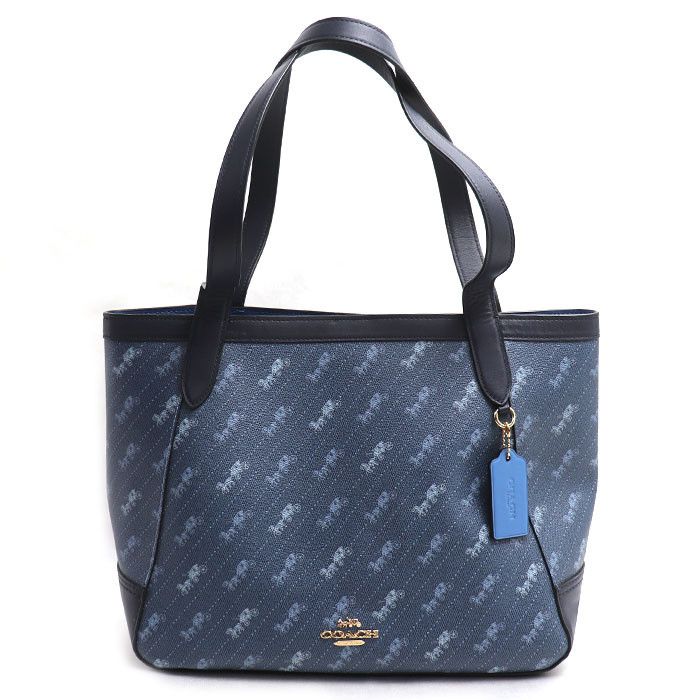 Coach Coach Horse Carriage Pvc Leather Tote Bag Plastic / Synthetic Tote Bag C4061 Duty Free For Usa in Blue, Women's