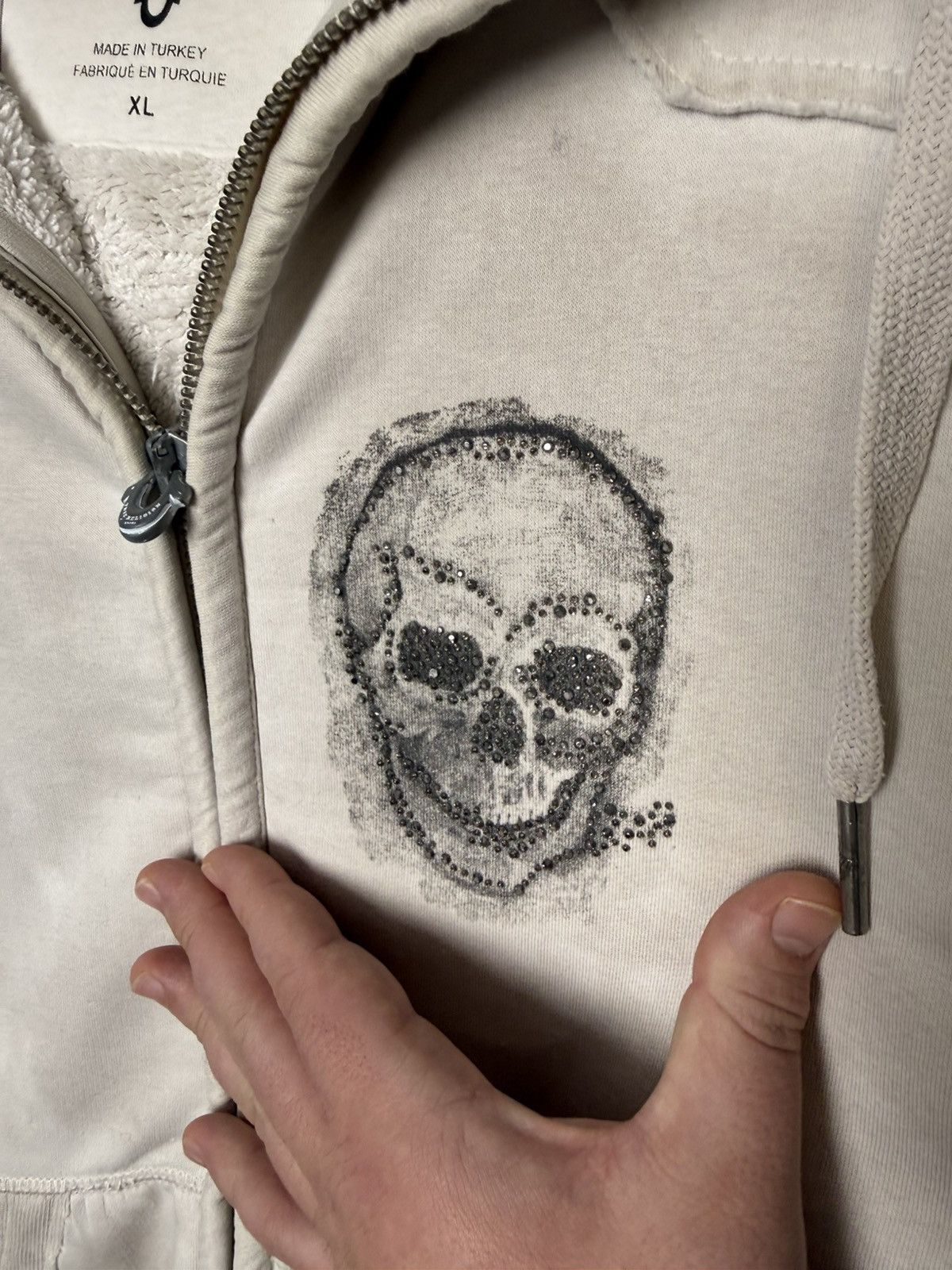 True Religion True Religion Sherpa Lined Full Zip Hoodie Skull Big Logo Size L / US 10 / IT 46 - 4 Thumbnail