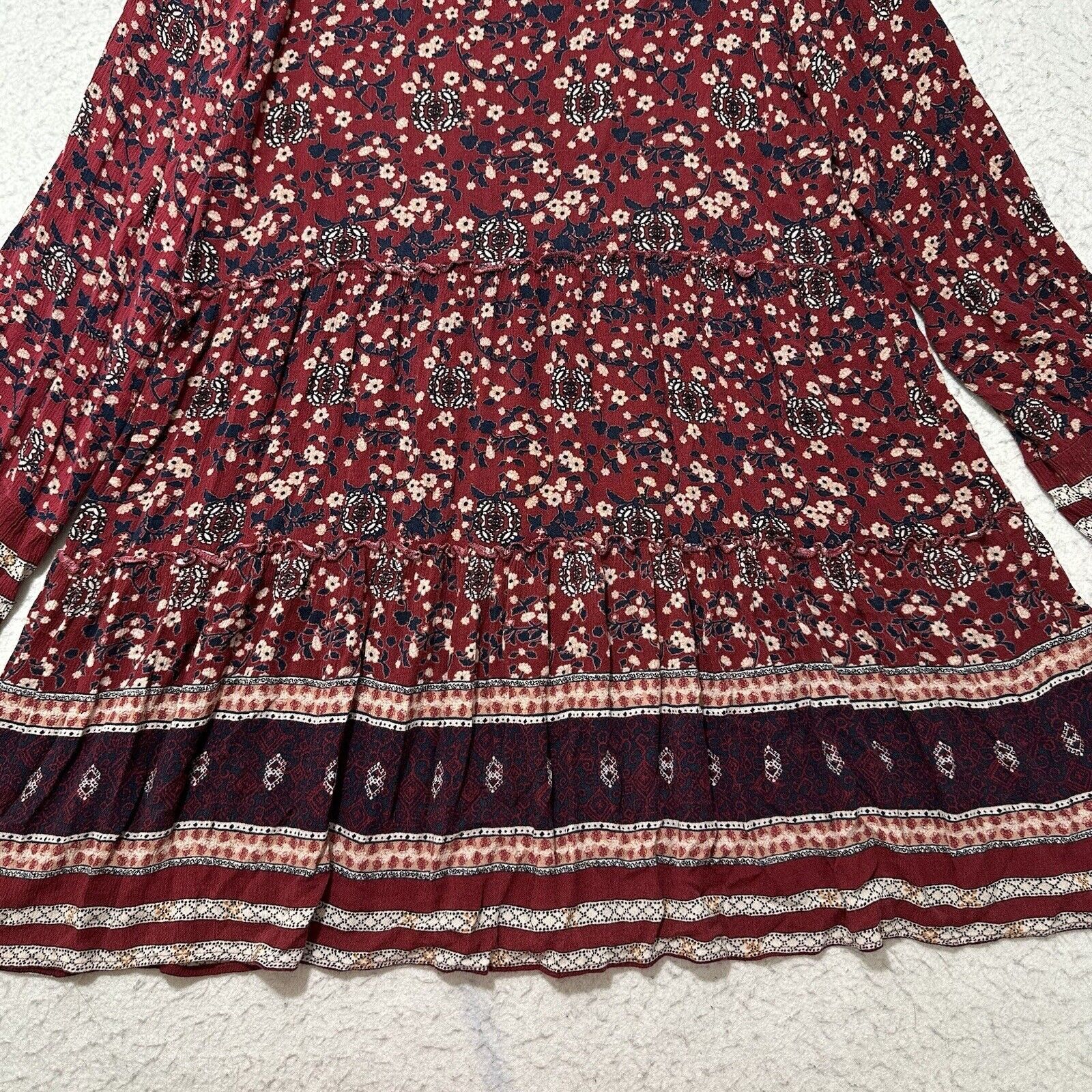 Other Knox Rose Small Dress V Neck Floral Red Lightweight Pullover Size S / US 4 / IT 40 - 12 Thumbnail