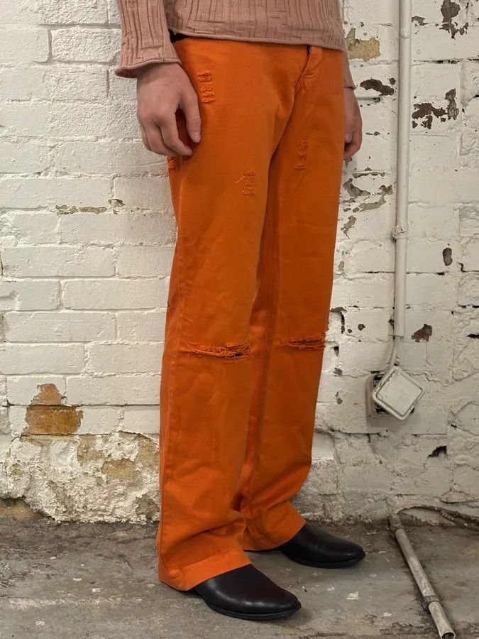 Dolce & Gabbana AW2003 Dolce & Gabbana Orange Distressed Denim Jeans Size US 31 - 3 Thumbnail
