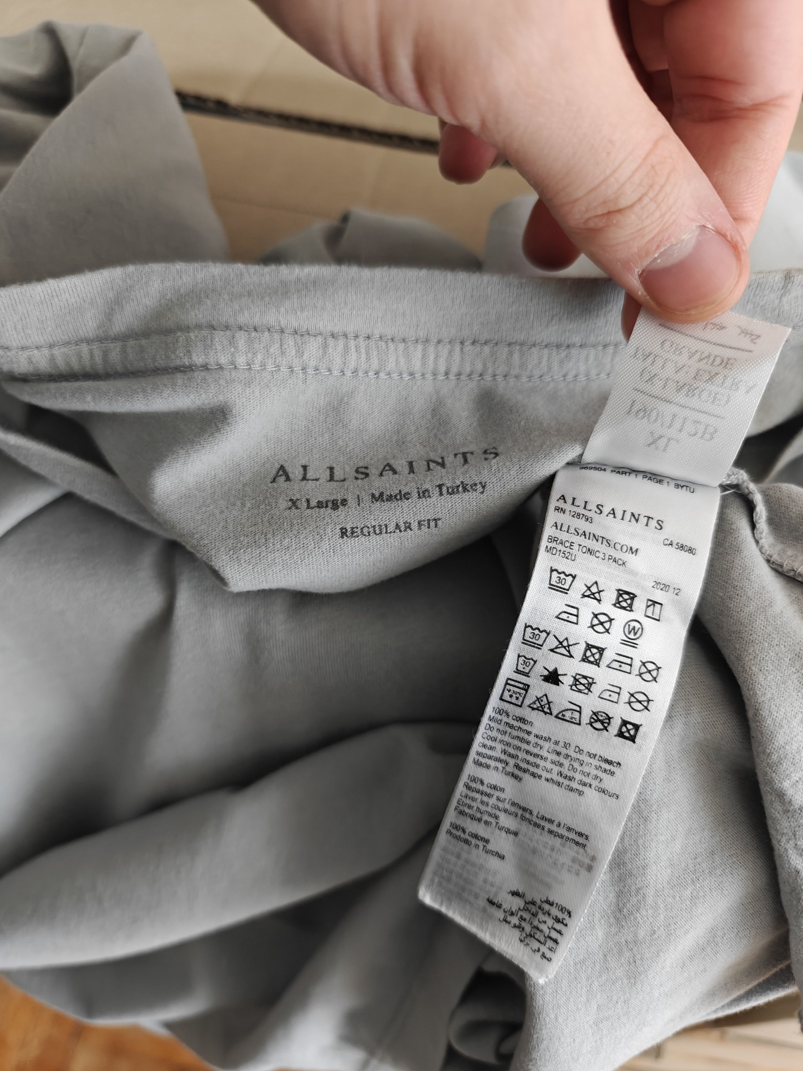 Allsaints Allsaints T-Shirt Brace Tonic Crew Tee Gray Logo size XL Size US XL / EU 56 / 4 - 8 Thumbnail