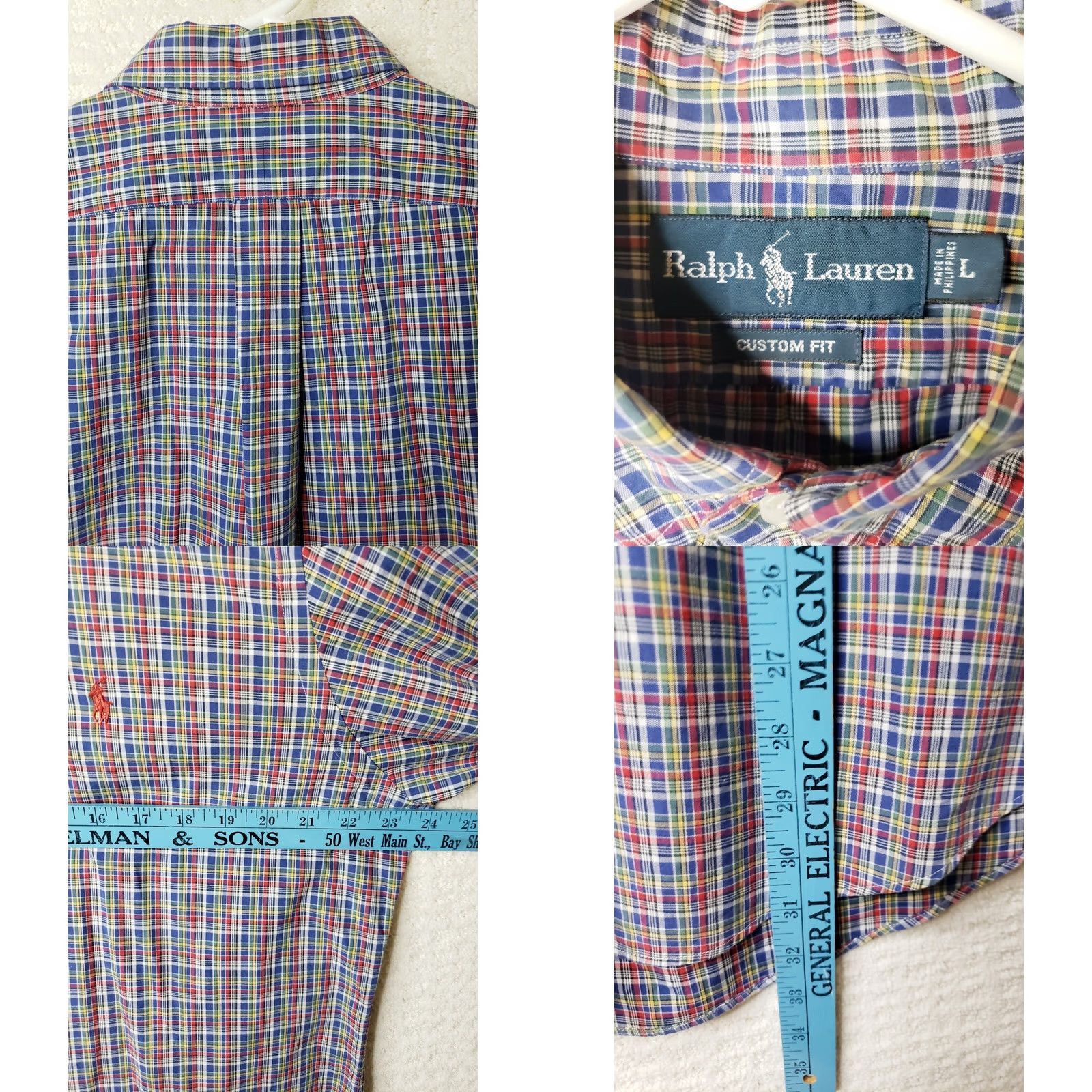 Ralph Lauren Ralph Lauren Mens Large Custom Fit L/S Button-Down Multicolor Plaid Shirt Size US L / EU 52-54 / 3 - 9 Thumbnail