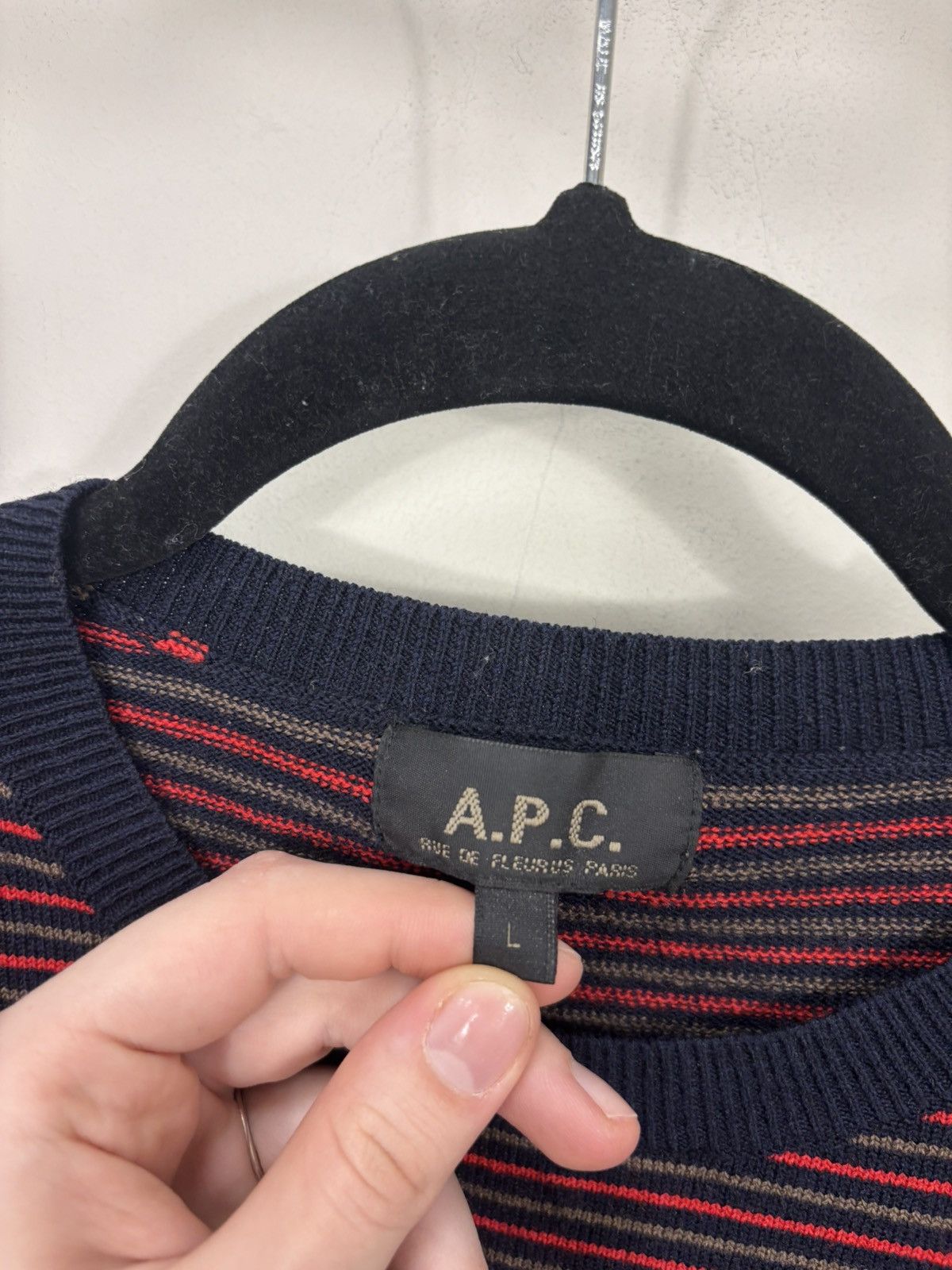 A.P.C. A.P.C. Men’s Multicolor Striped Wool Nylon Knit Sweater Size US L / EU 52-54 / 3 - 6 Thumbnail