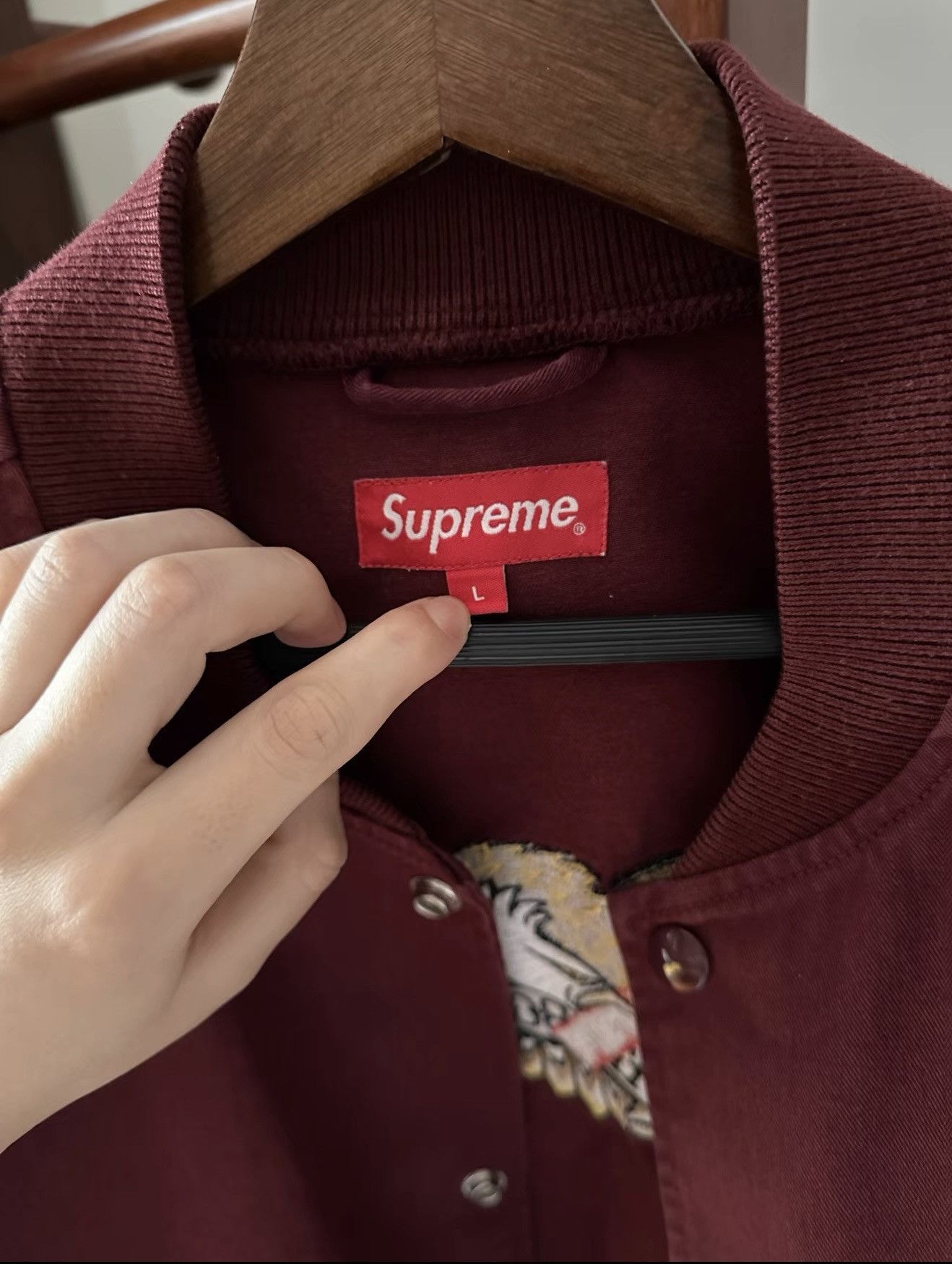 Supreme Supreme antihero Bomber Jacket burgundy Size US L / EU 52-54 / 3 - 3 Thumbnail