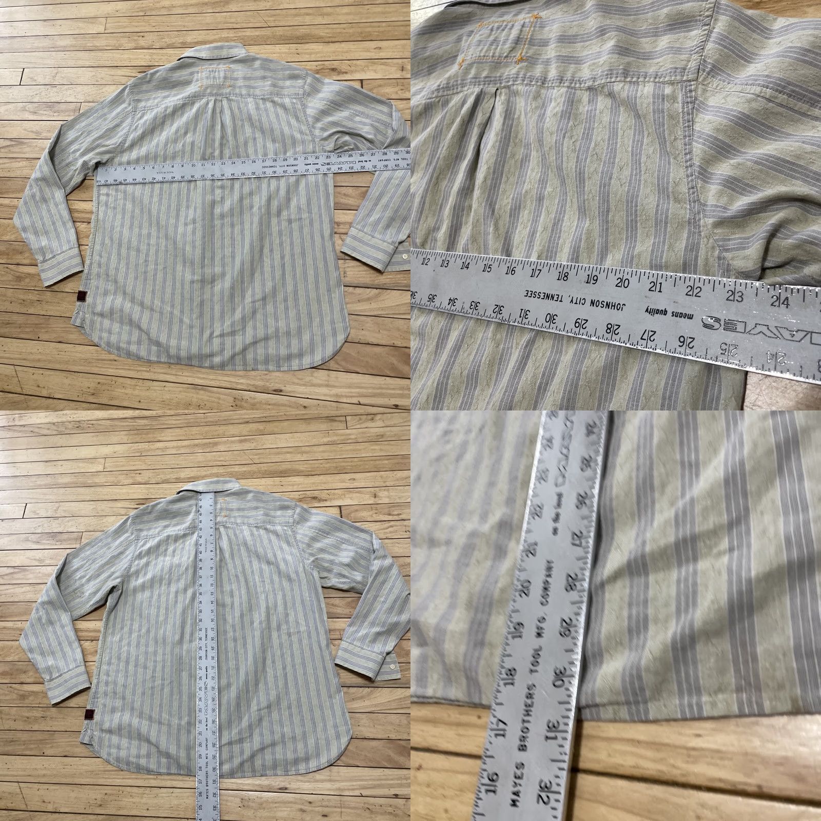 Timberland VINTAGE Timberland Button Shirt Men XL Y2k Streetwear HipHop Textured Stripe Blue Yellow Shirt Mens XL Size US XL / EU 56 / 4 - 8 Thumbnail