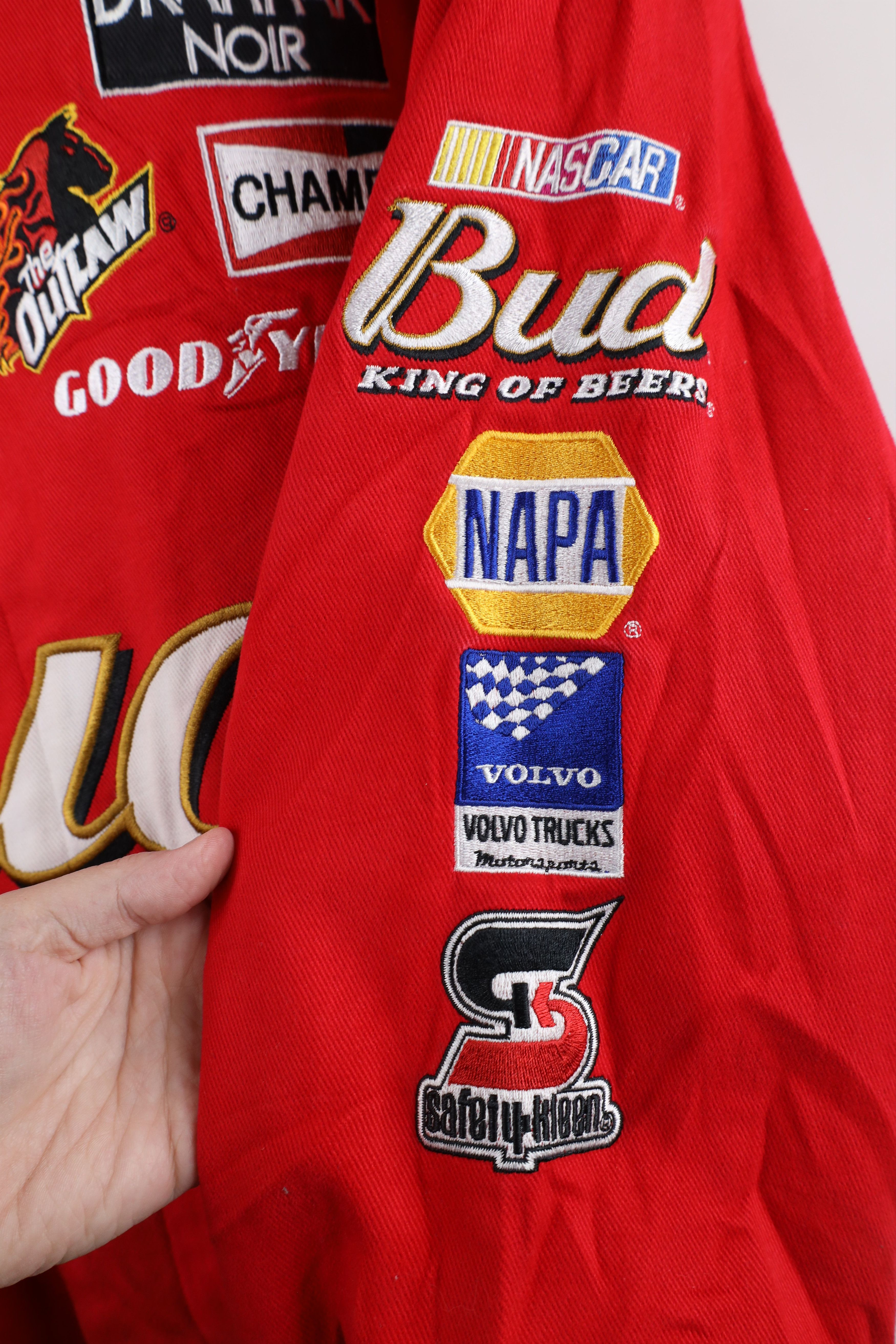 Vintage Vintage NASCAR Budweiser Dale Earnhardt Jr Pit Crew Jacket Size ONE SIZE - 4 Thumbnail