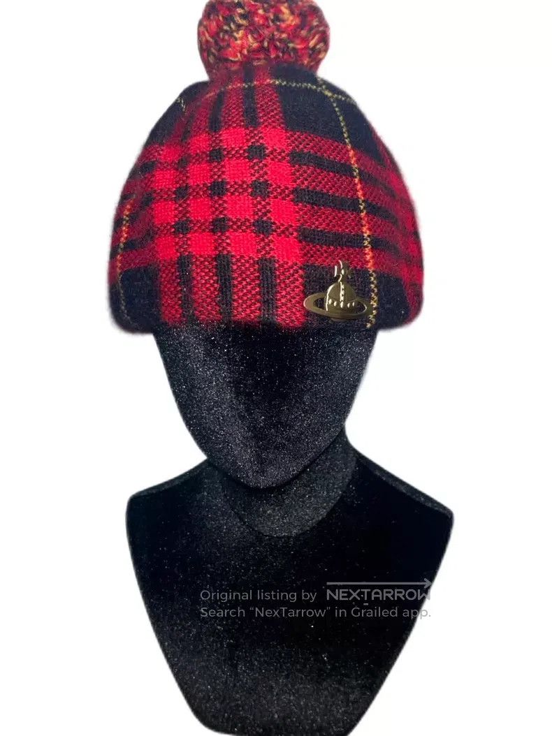 Vivienne Westwood Vivienne Westwood Red and Black Plaid Wool Beret Size ONE SIZE - 3 Thumbnail