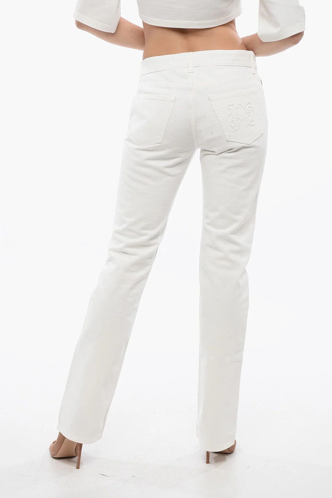Palm Angels og1mm0326 Straight-Fit Jeans in White Size 26" / US 2 / IT 38 - 2 Thumbnail