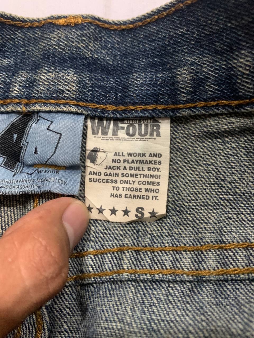 Japanese Brand Vintage 2000s WFour Japan Printed Face Jeans Size US 30 / EU 46 - 6 Thumbnail