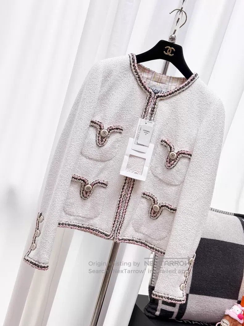 Chanel Chanel Sequin embroidery four-pocket rolled-edge woven lon Size XXS / US 00 / IT 34 - 2 Thumbnail