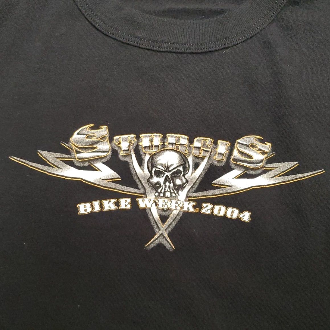 Jerzees VTG Sturgis Bike Week 2004 Shirt Mens XL Biker 2004 Motorcycle Rally Y2K Retro Shirt Mens XL Black Jersey Cotton Crew Neck Sleeveless Graphic Print Size US XL / EU 56 / 4 - 2 Thumbnail