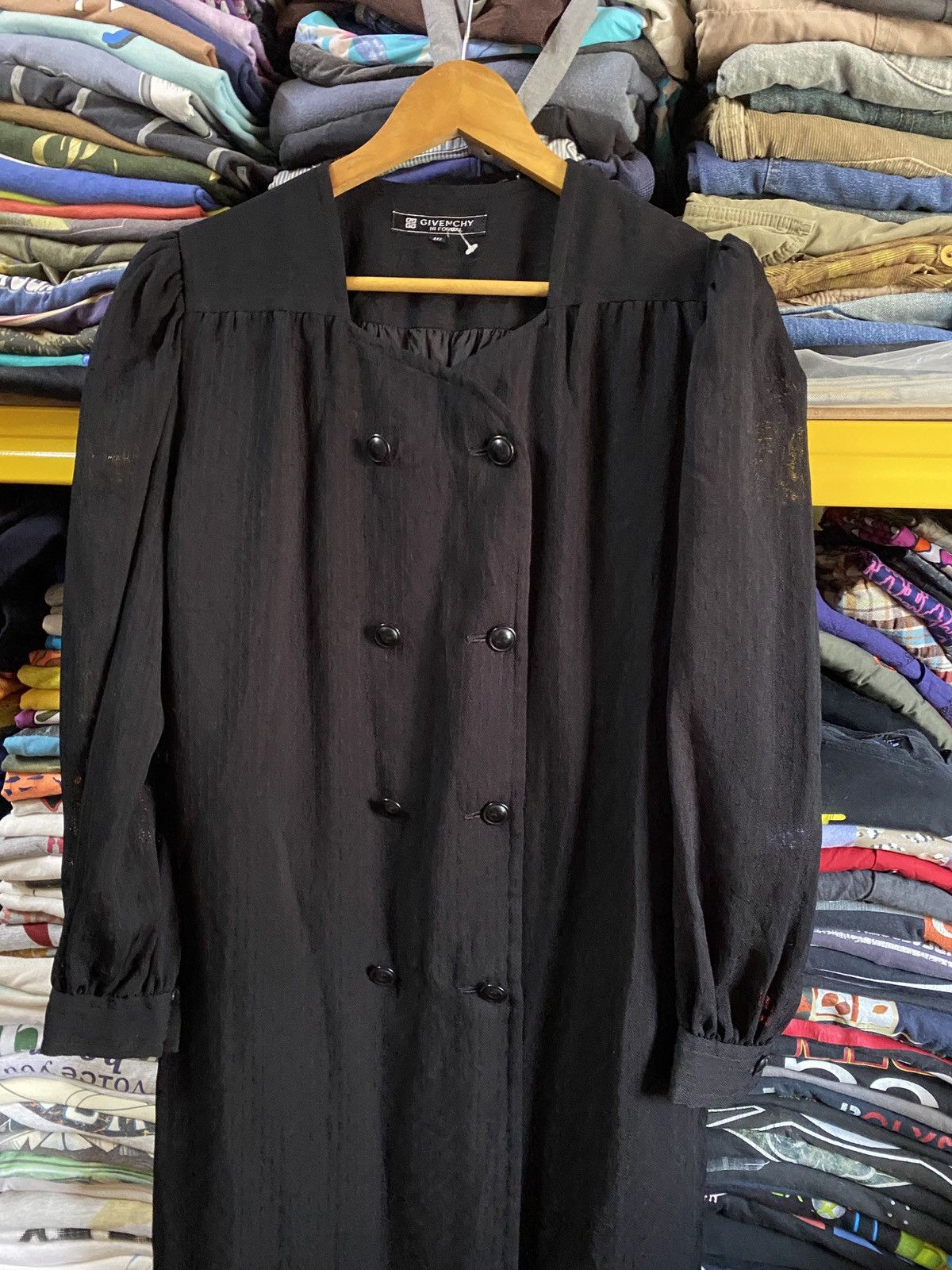 Designer × Givenchy Formal Givenchy luxury Black Wool Dress With Lace Size L / US 10 / IT 46 - 3 Thumbnail