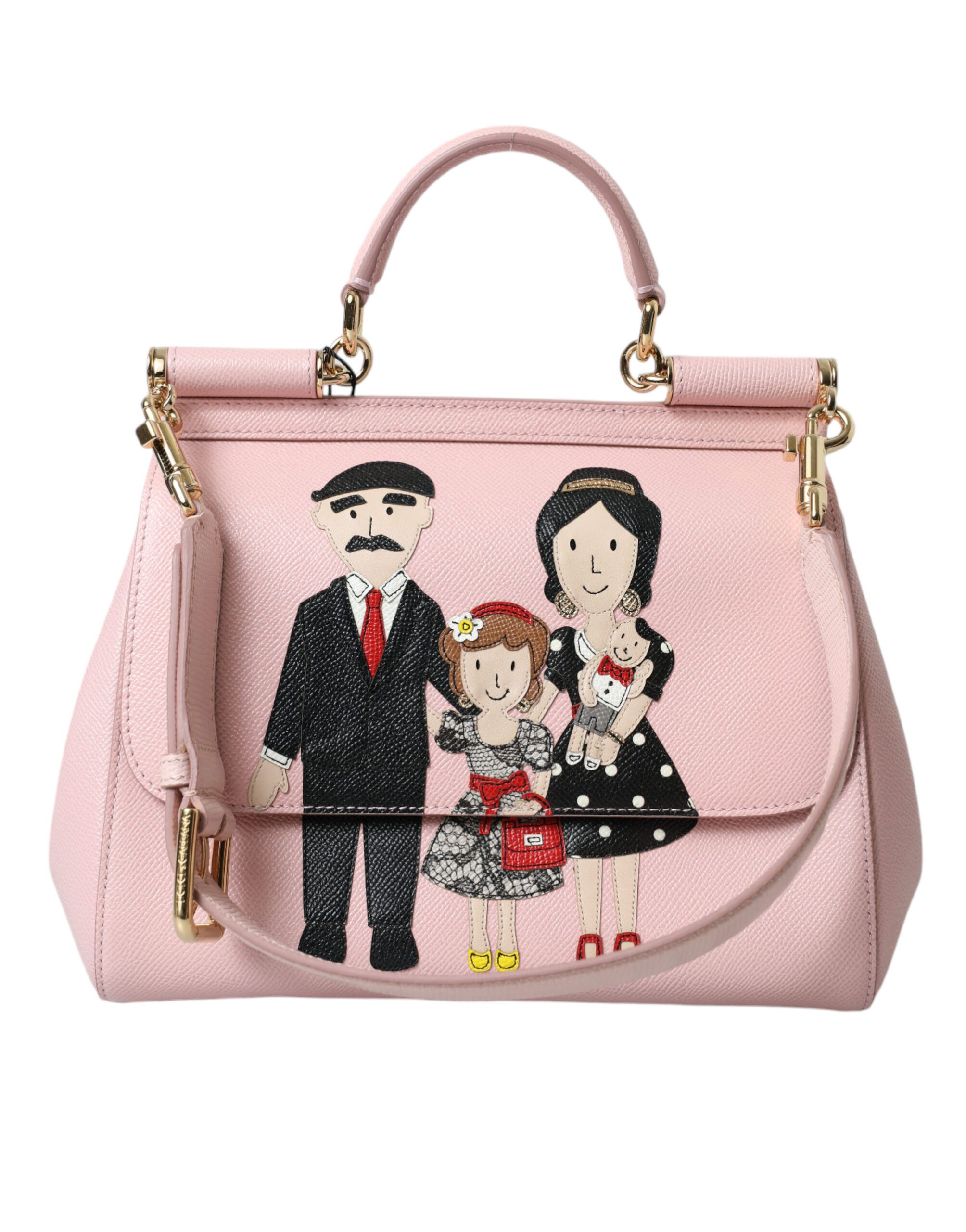 Dolce & Gabbana Chic Pink Sicily Leather Shoulder Women's Bag Size ONE SIZE - 1 Thumbnail