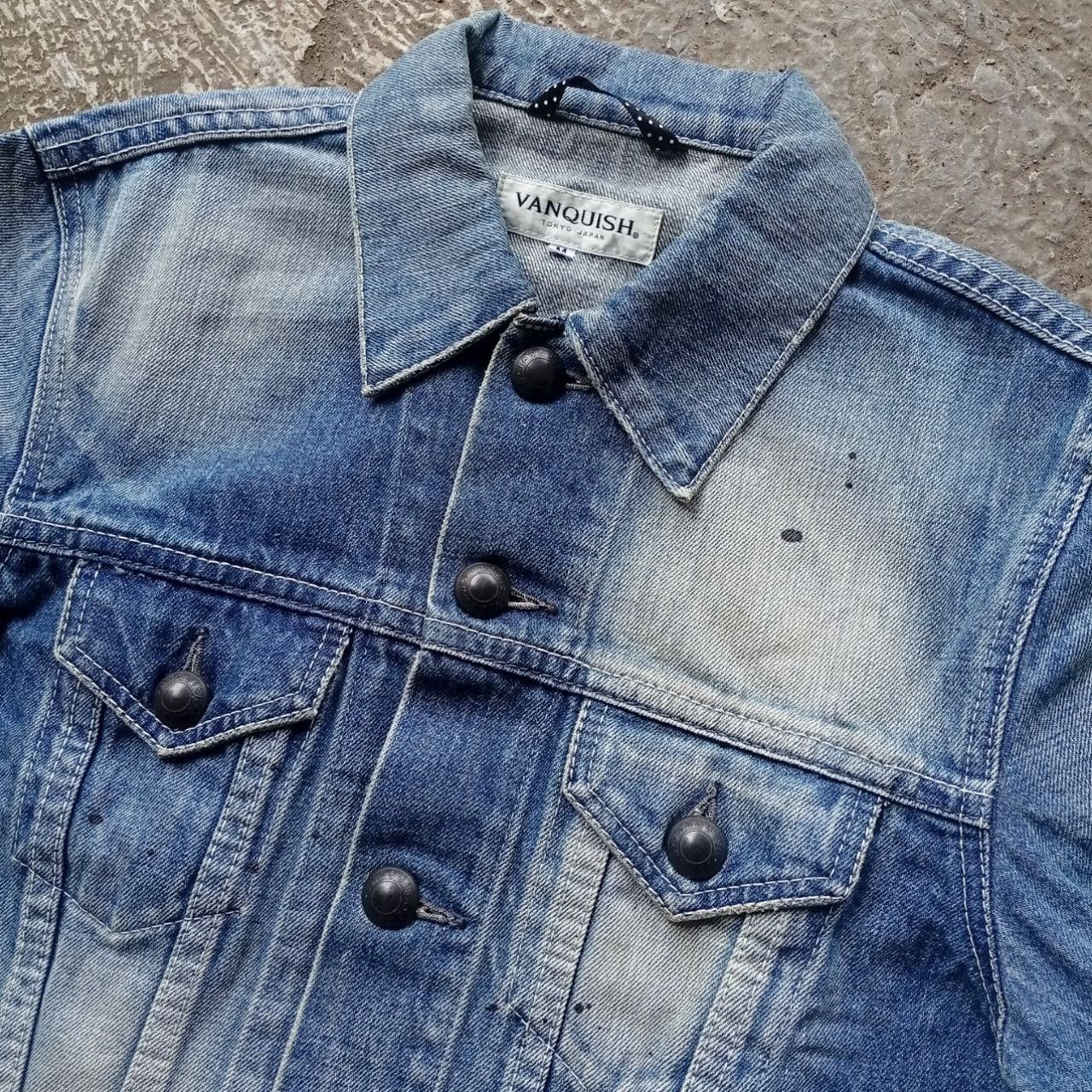 Vanquish Vintage Vanquish Japan Trucker Denim Jacket Painter Splash Size US S / EU 44-46 / 1 - 2 Thumbnail
