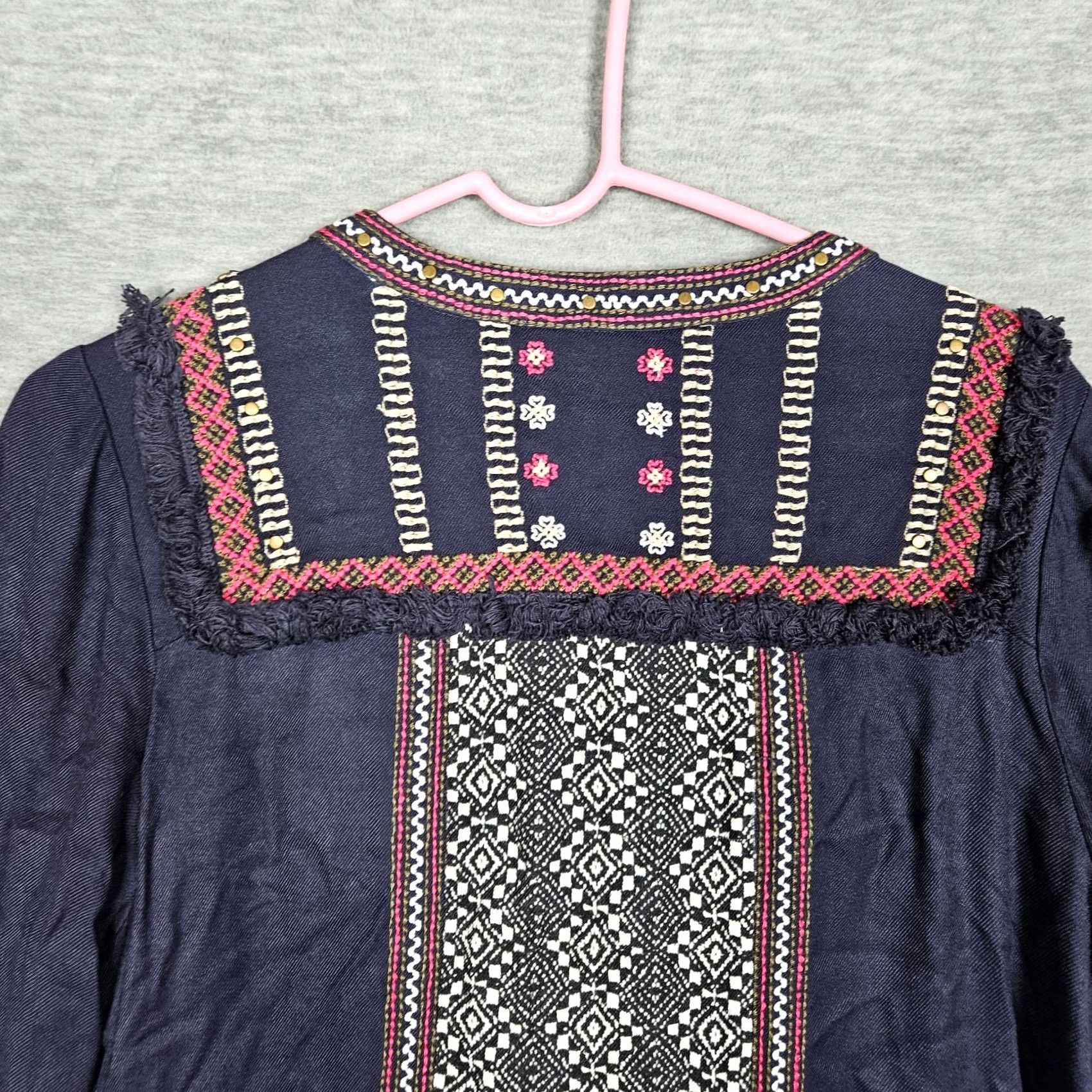 Anthropologie Anthropologie Akemi + Kin Size 8 Women's Blue Embroidered Tunic Shift Dress Size M / US 6-8 / IT 42-44 - 5 Thumbnail