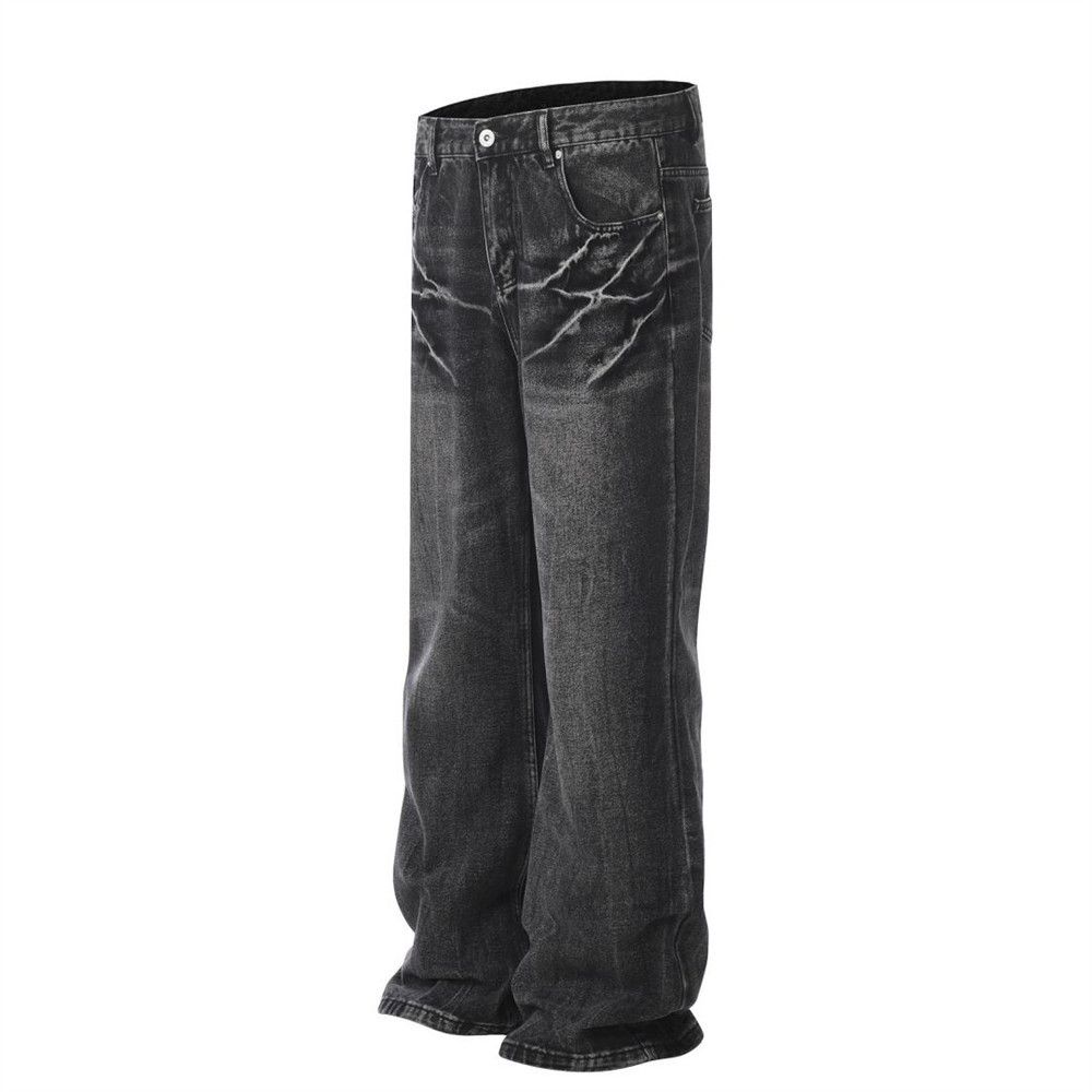 Japanese Brand × Jean Distressed washed trendy tie-dyed ripped loose casual jeans Size US 32 / EU 48 - 2 Thumbnail