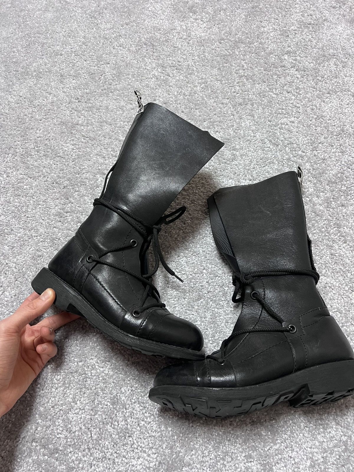 Dirk Bikkembergs Dirk Bikkembergs Black Combat Square Lace High Boots Size 36 Size US 6 / IT 36 - 2 Thumbnail