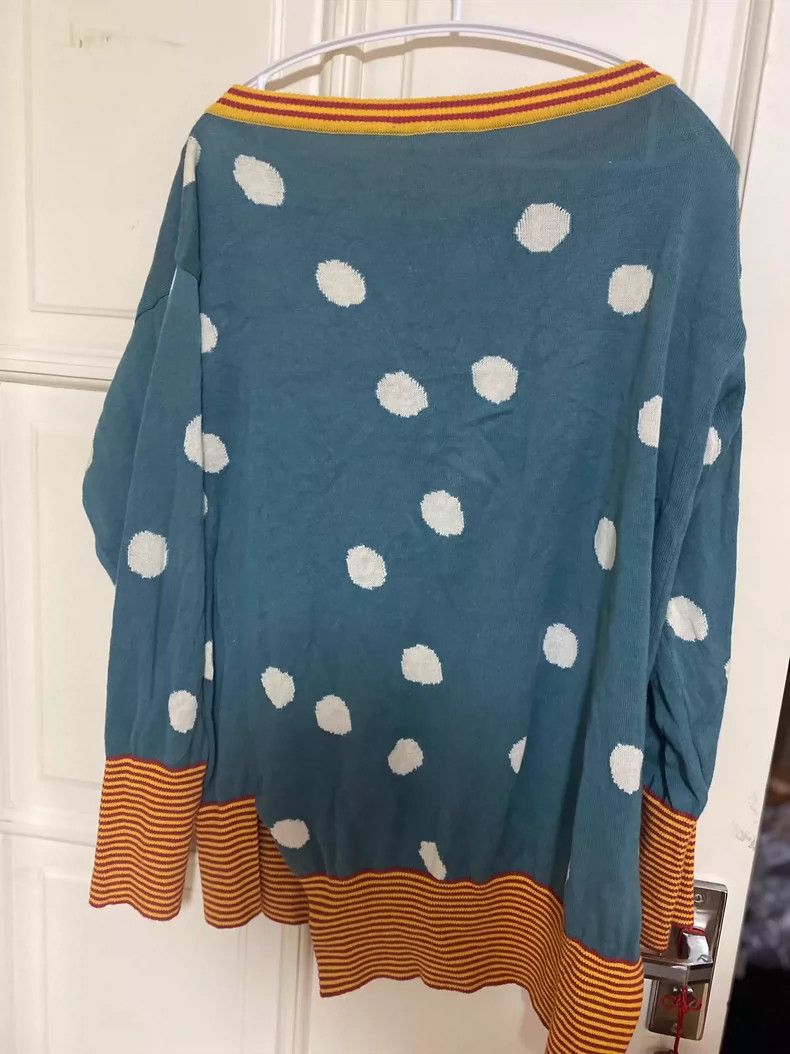 Vivienne Westwood Vivienne Westwood size00 Blue polka-dotted jade-green knit Size M / US 6-8 / IT 42-44 - 3 Thumbnail