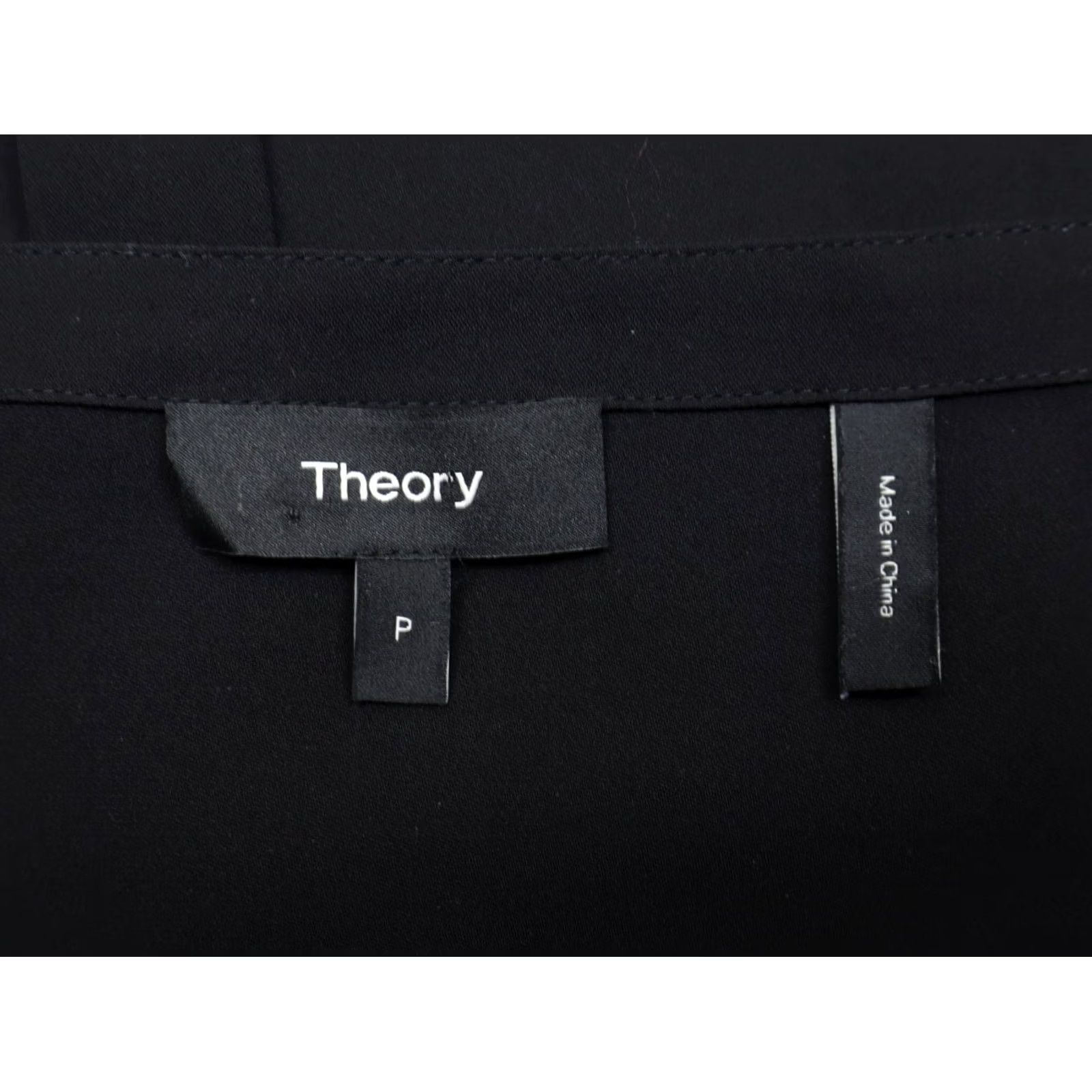 Theory Theory Button-Up Silk Blouse Black Sz S Women's Shirt Button-Front Satin 100% Silk Casual Business Size S / US 4 / IT 40 - 5 Thumbnail