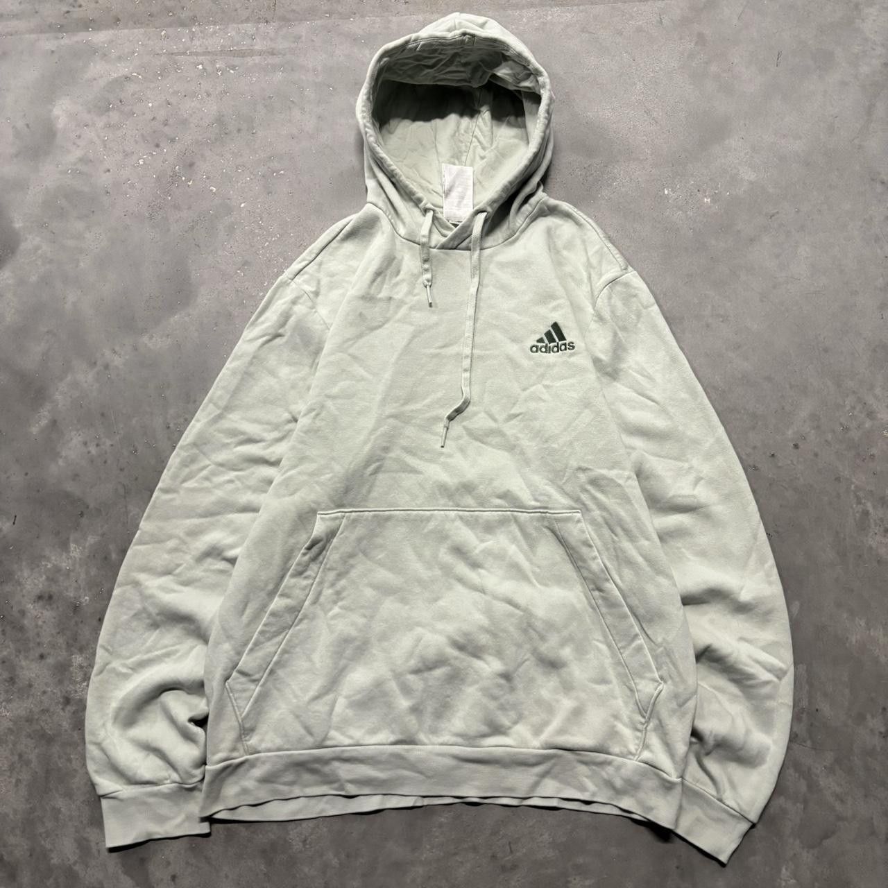 Adidas × Vintage Crazy Vintage Y2K/2000s Light Green Adidas Embroidered Streetwear Essential Hoodie! Size US L / EU 52-54 / 3 - 1 Thumbnail