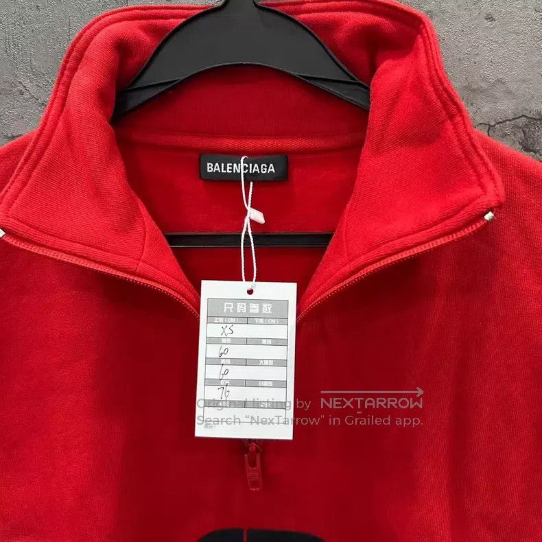 Balenciaga Balenciaga Black and Red Buckle Semi-Zip Hoodie Size US XS / EU 42 / 0 - 8 Thumbnail