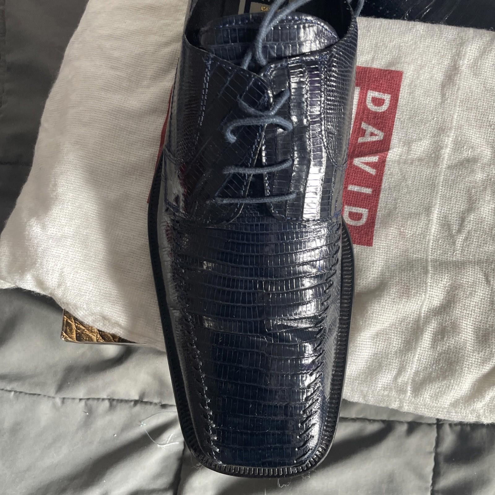 David Eden David Eden Leonard Crocodile / Teju Lizard Blue Size 11 Men Size US 10 / EU 43 - 9 Thumbnail