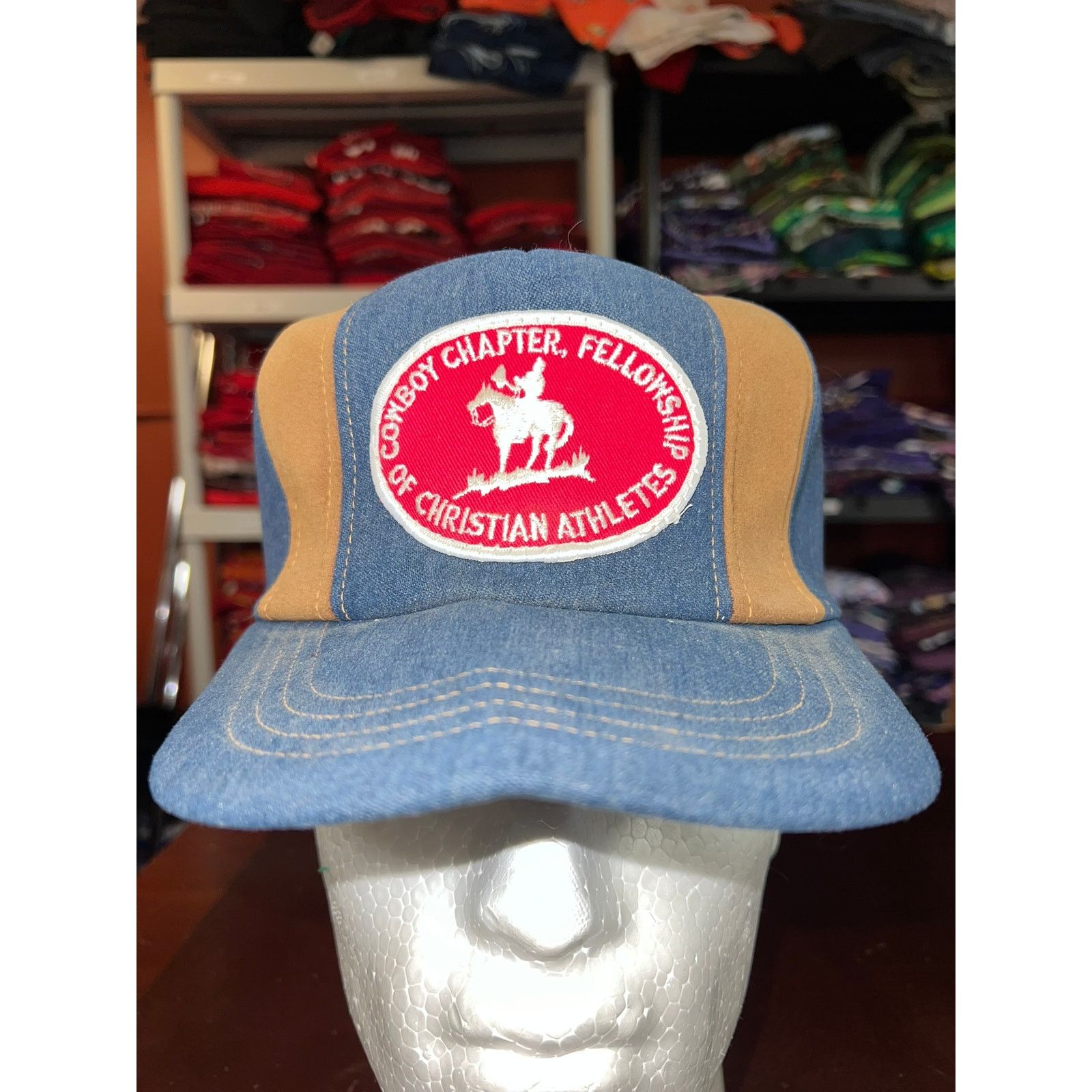Vintage Vintage Denim Jesus Hat Cowboy Charter Fellowship VTG 80s OS Size ONE SIZE - 3 Thumbnail